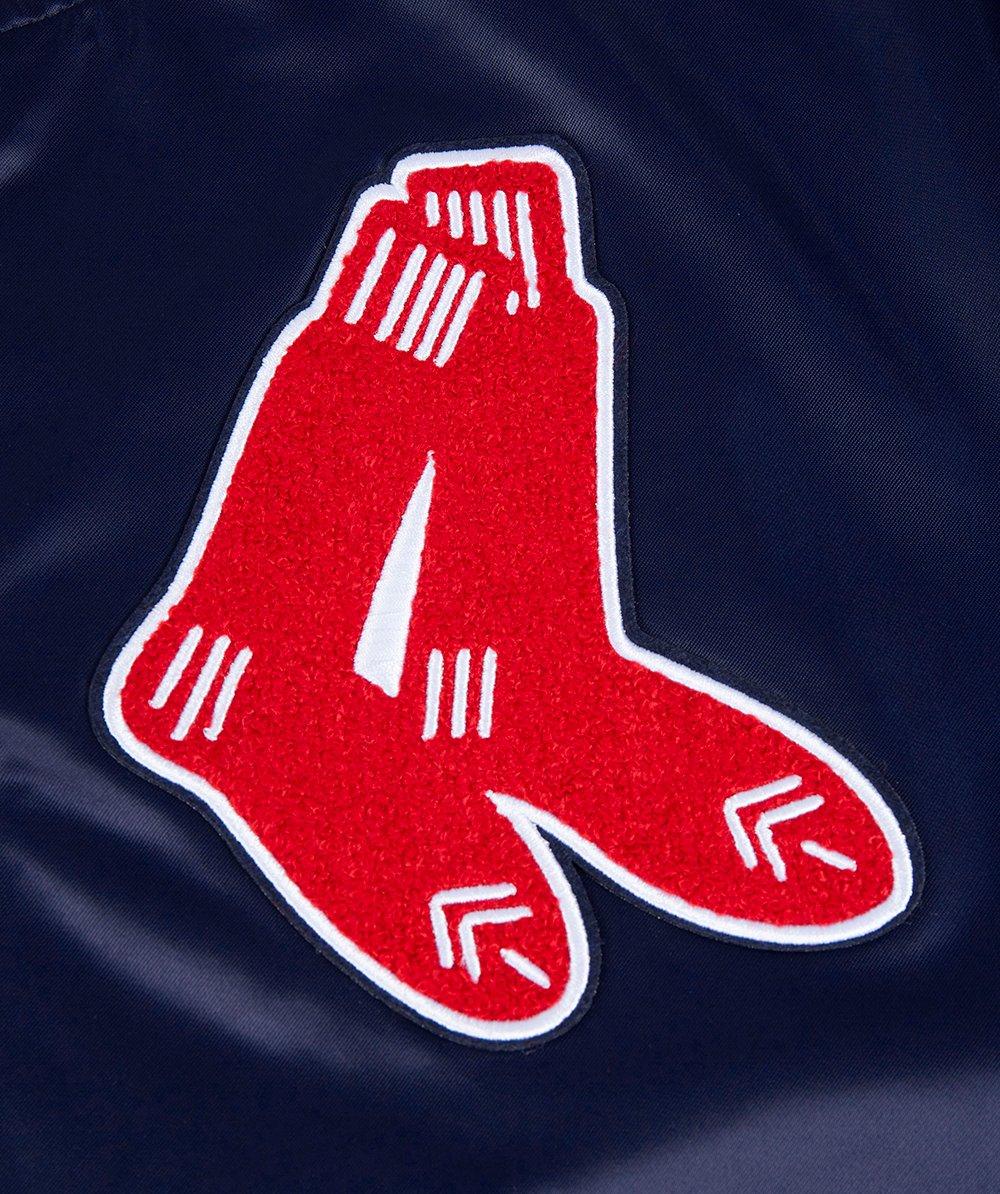 Pro Standard Men's MLB Boston Red Sox Retro Classic Rib Satin Jacket - NAVY/RED Thumbnail View 8
