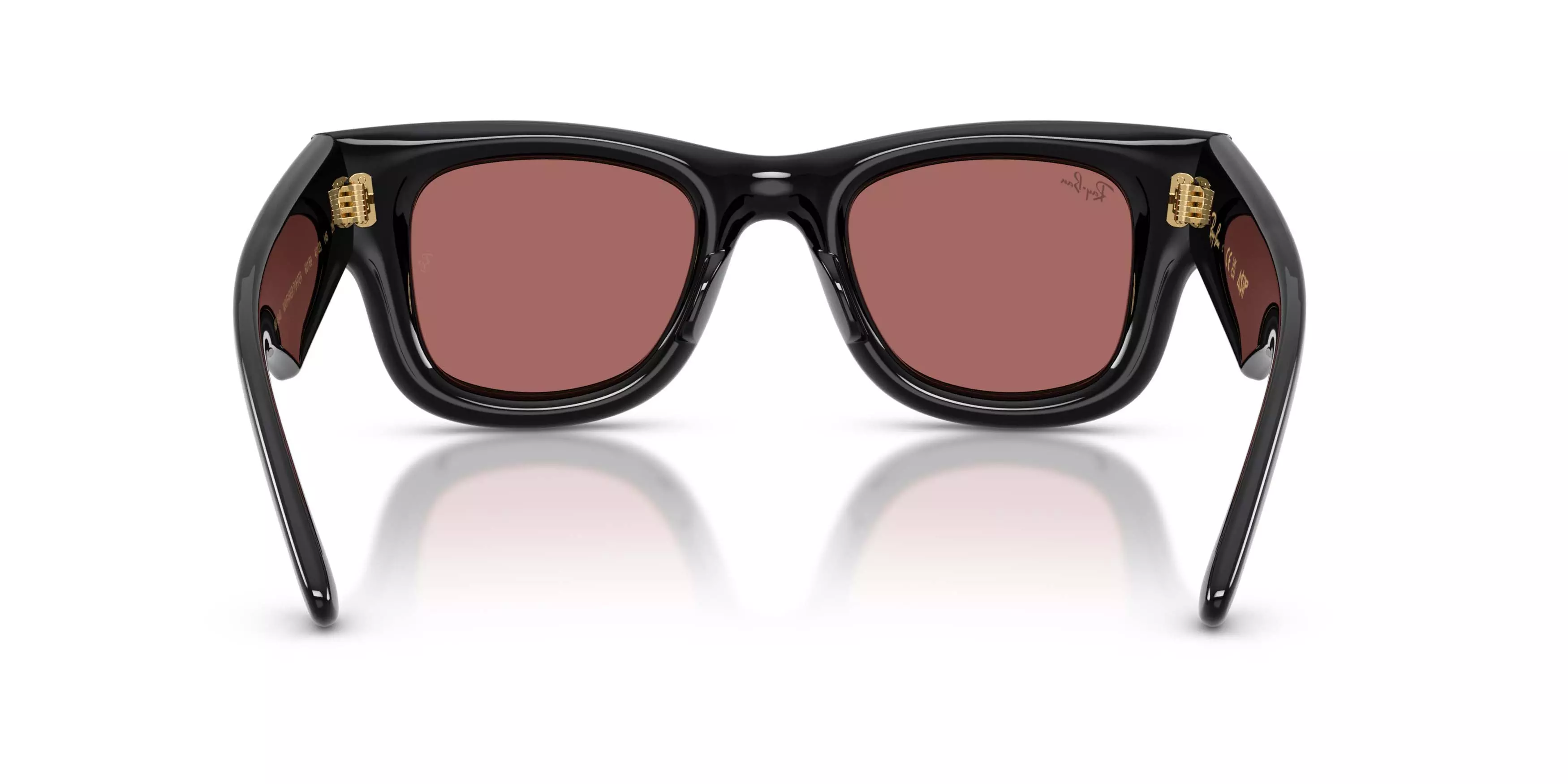 Ray-Ban Wayfarer Puffer Dark Violet Sunglasses &ndash; Polished Black - BLACK/VIOLET