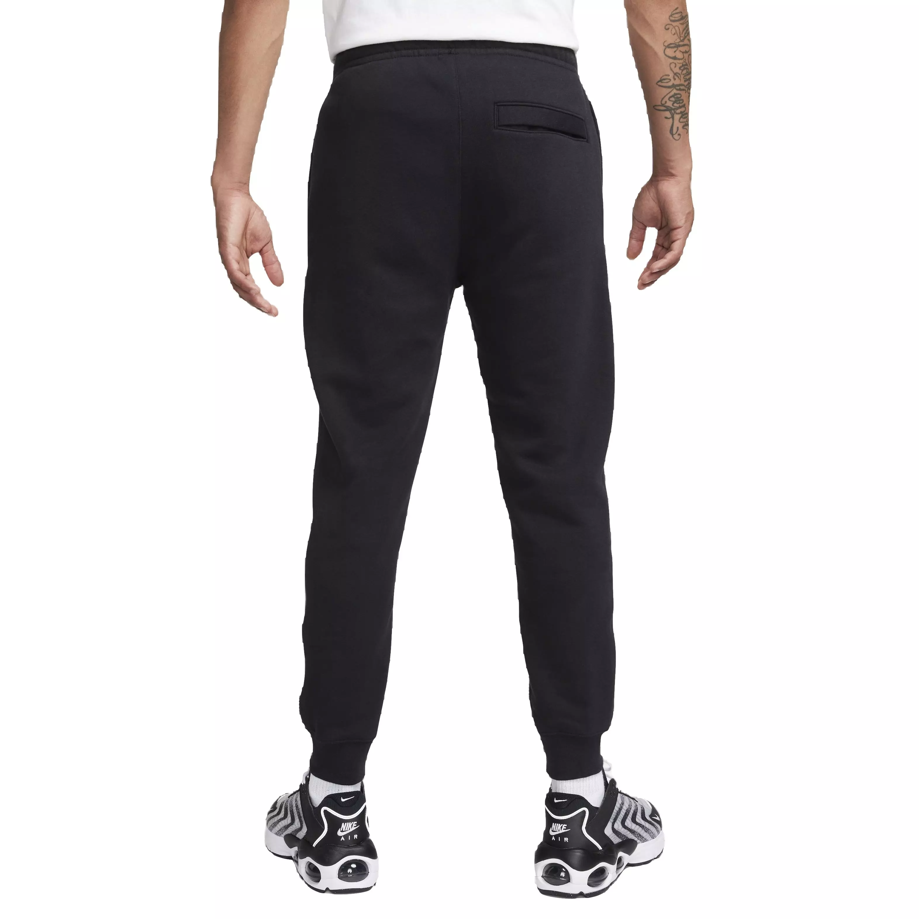 Nike Men's Club Brushed Patch Graphic Pants - BLACK