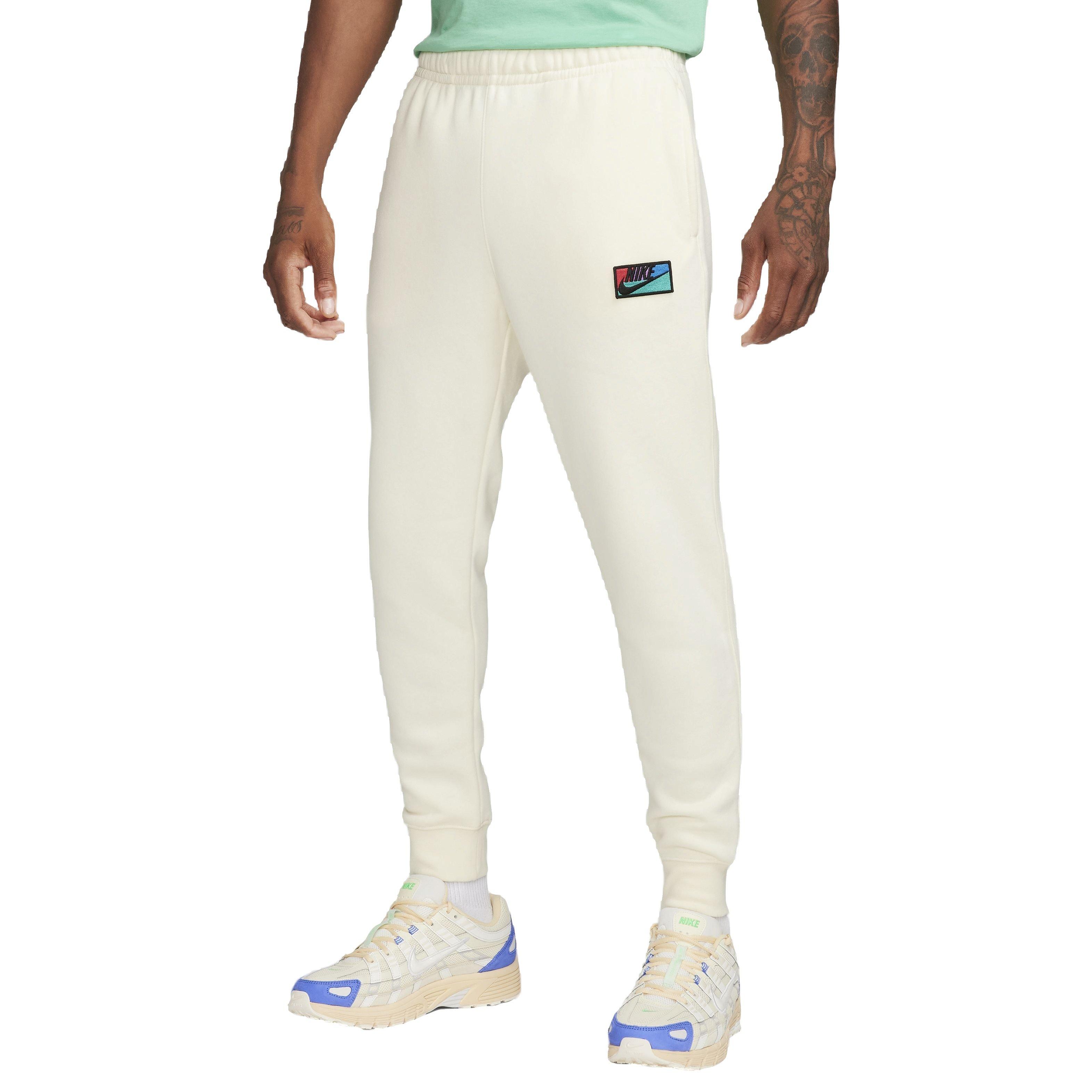 Nike Men's Club Brushed Patch Graphic Pants - WHITE Thumbnail View 1