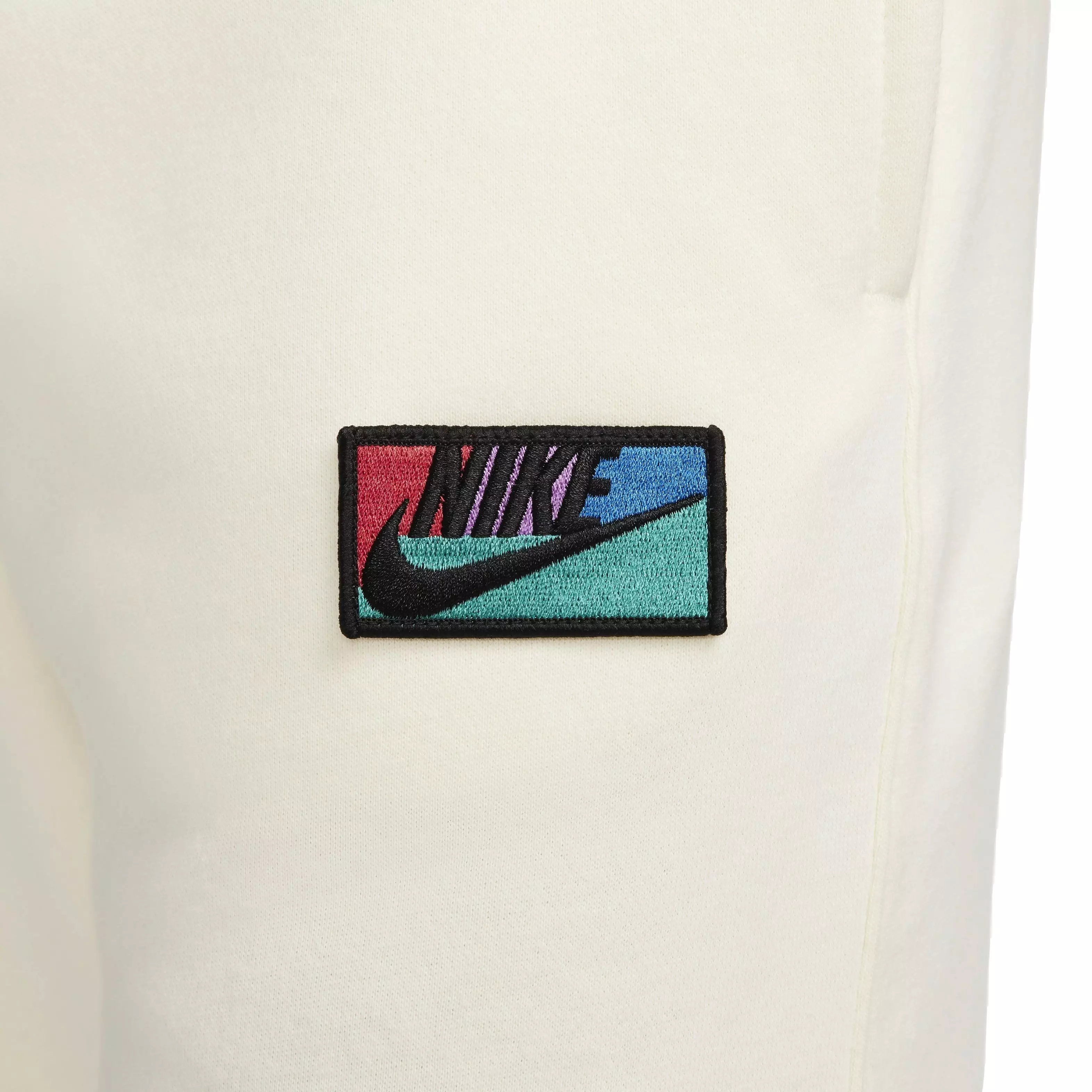 Nike Men's Club Brushed Patch Graphic Pants - WHITE