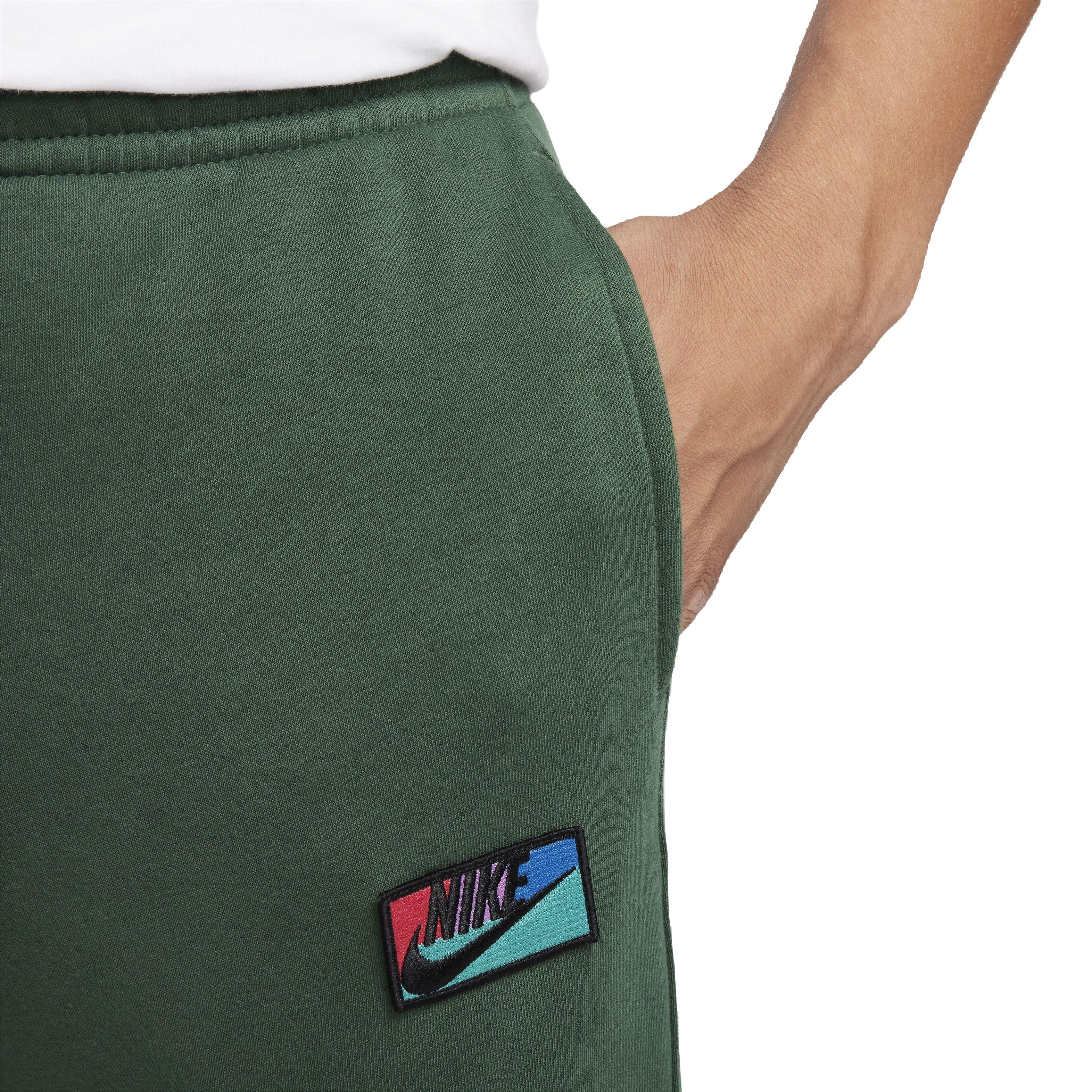 Nike Men's Club Brushed Patch Graphic Pants - GREEN Thumbnail View 4