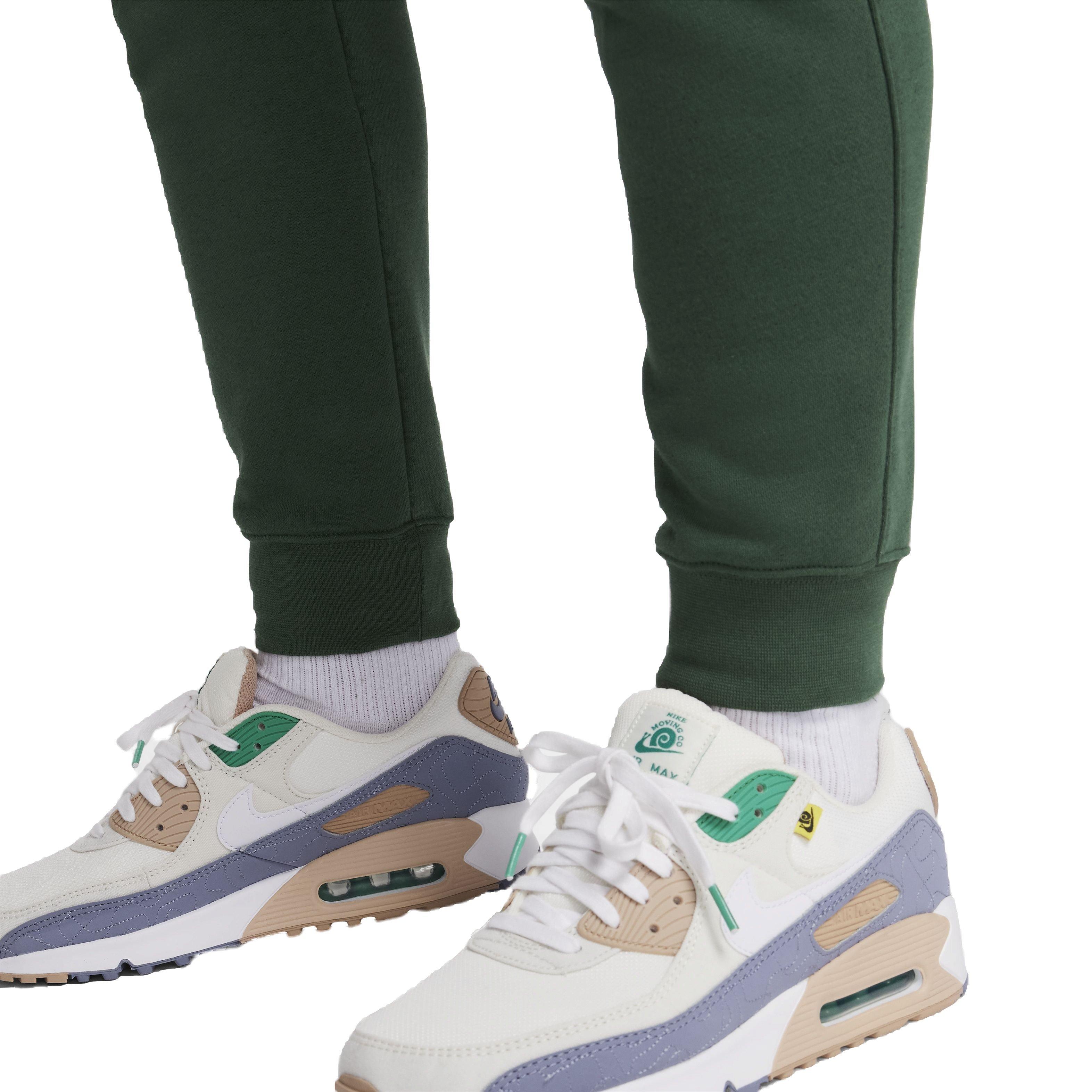 Nike Men's Club Brushed Patch Graphic Pants - GREEN Thumbnail View 6