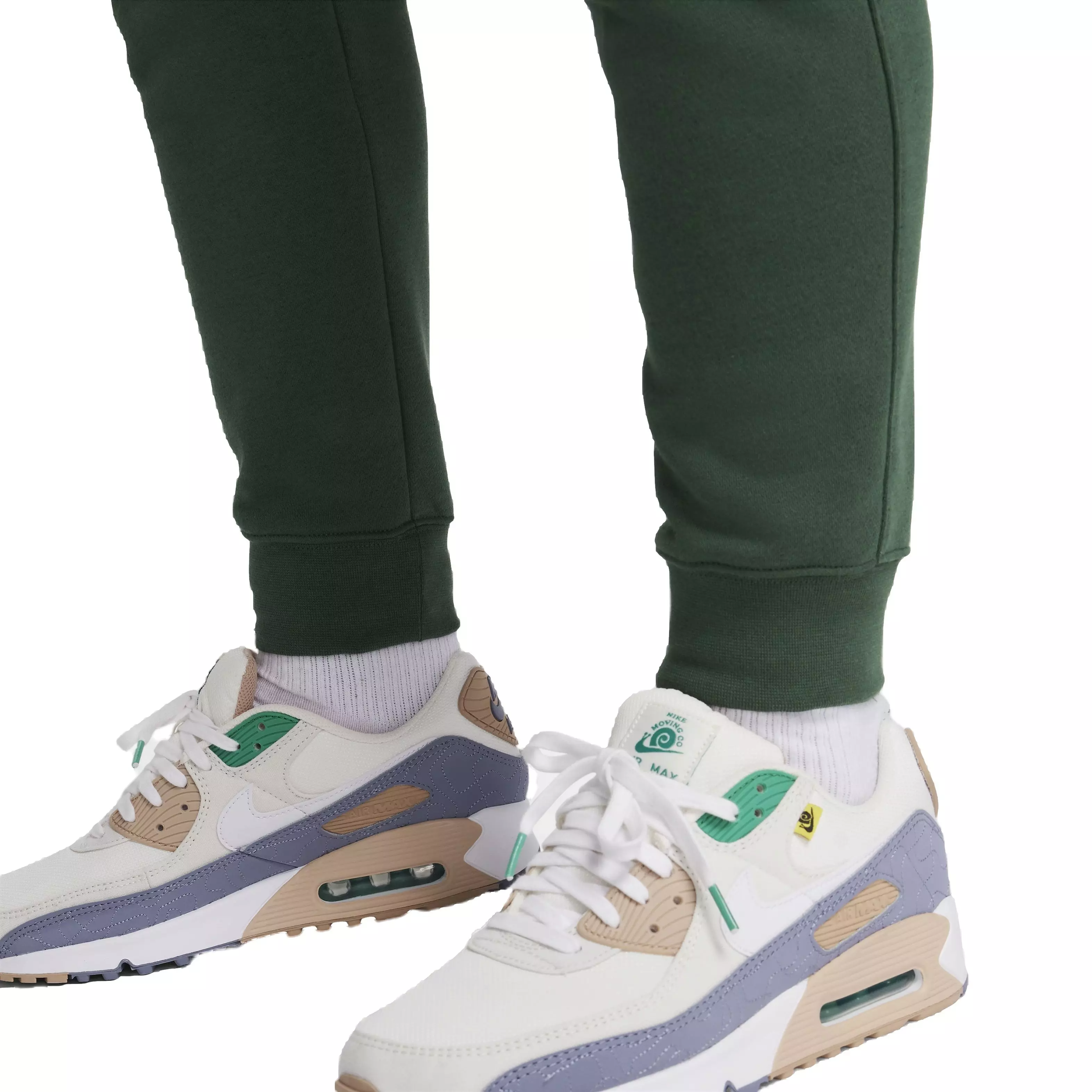 Nike Men's Club Brushed Patch Graphic Pants - GREEN