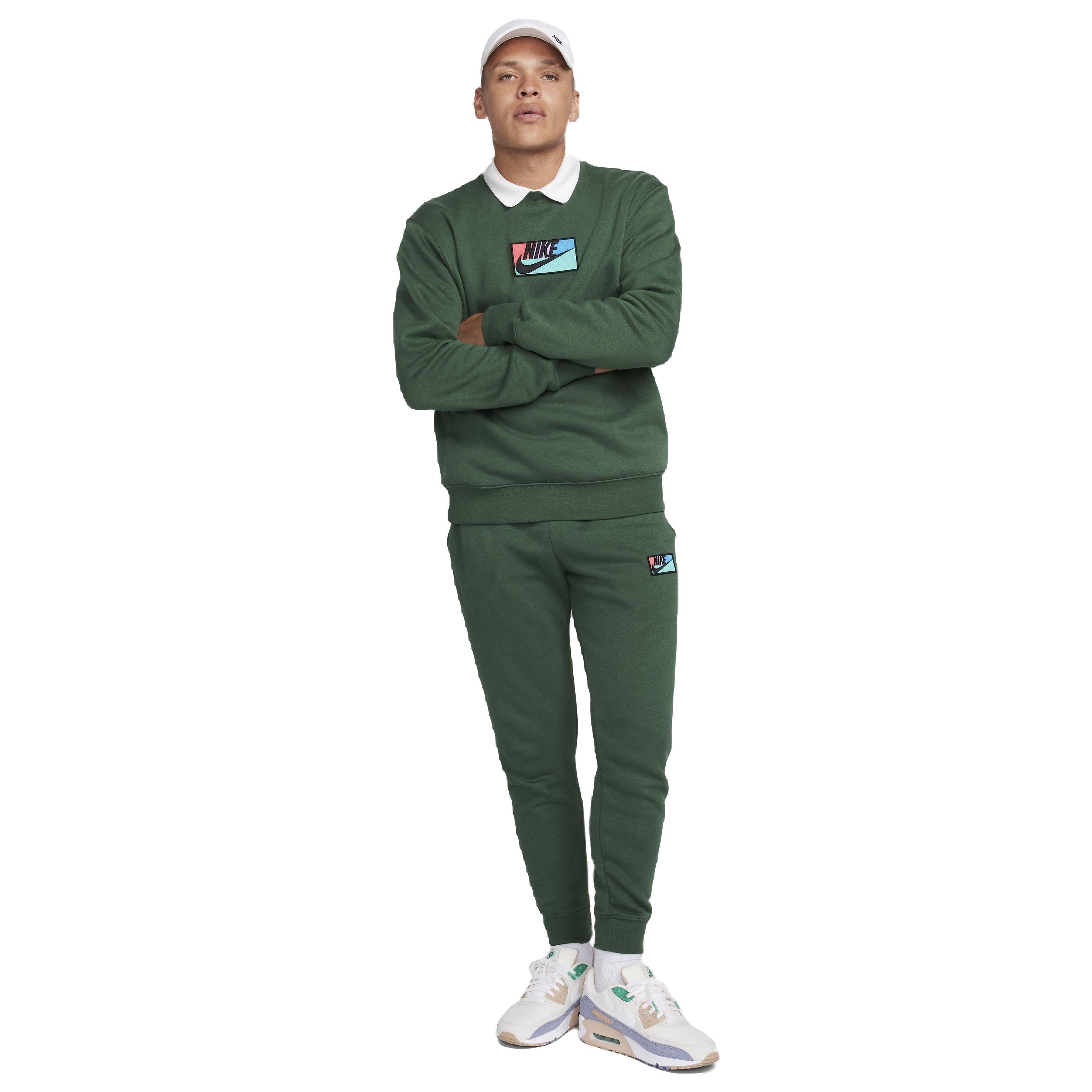 Nike Men's Club Brushed Patch Graphic Pants - GREEN Thumbnail View 7