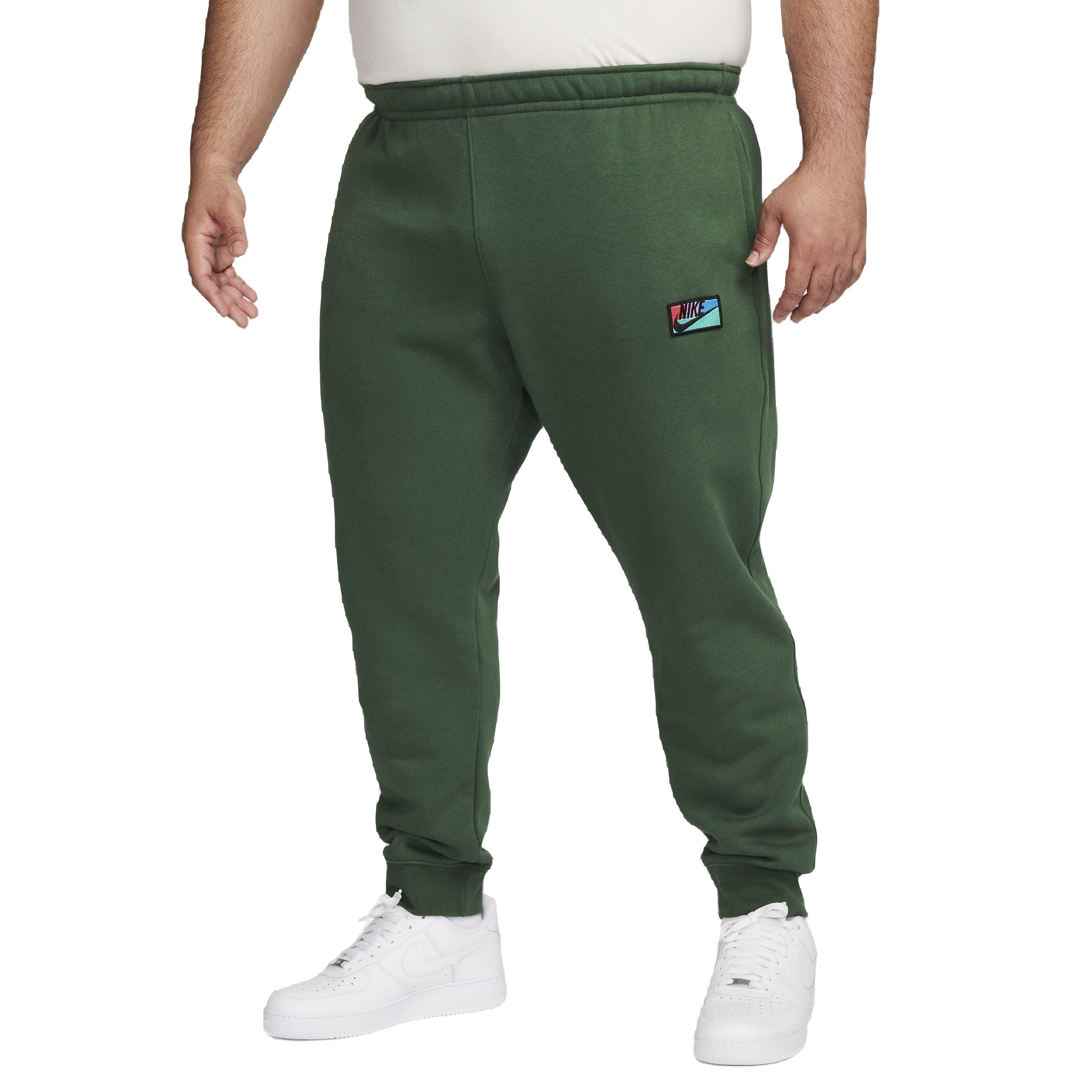 Nike Men's Club Brushed Patch Graphic Pants - GREEN Thumbnail View 8
