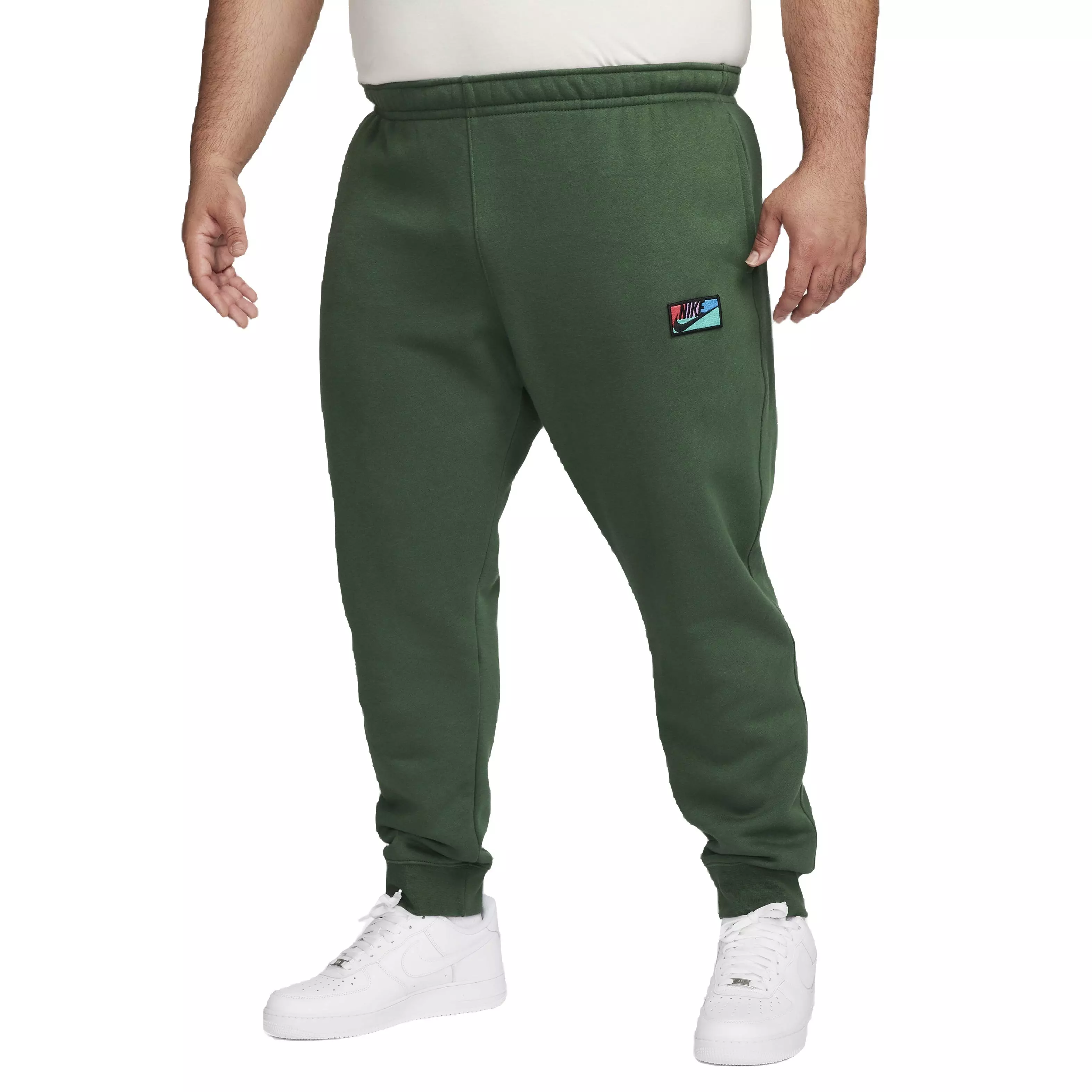 Nike Men's Club Brushed Patch Graphic Pants - GREEN