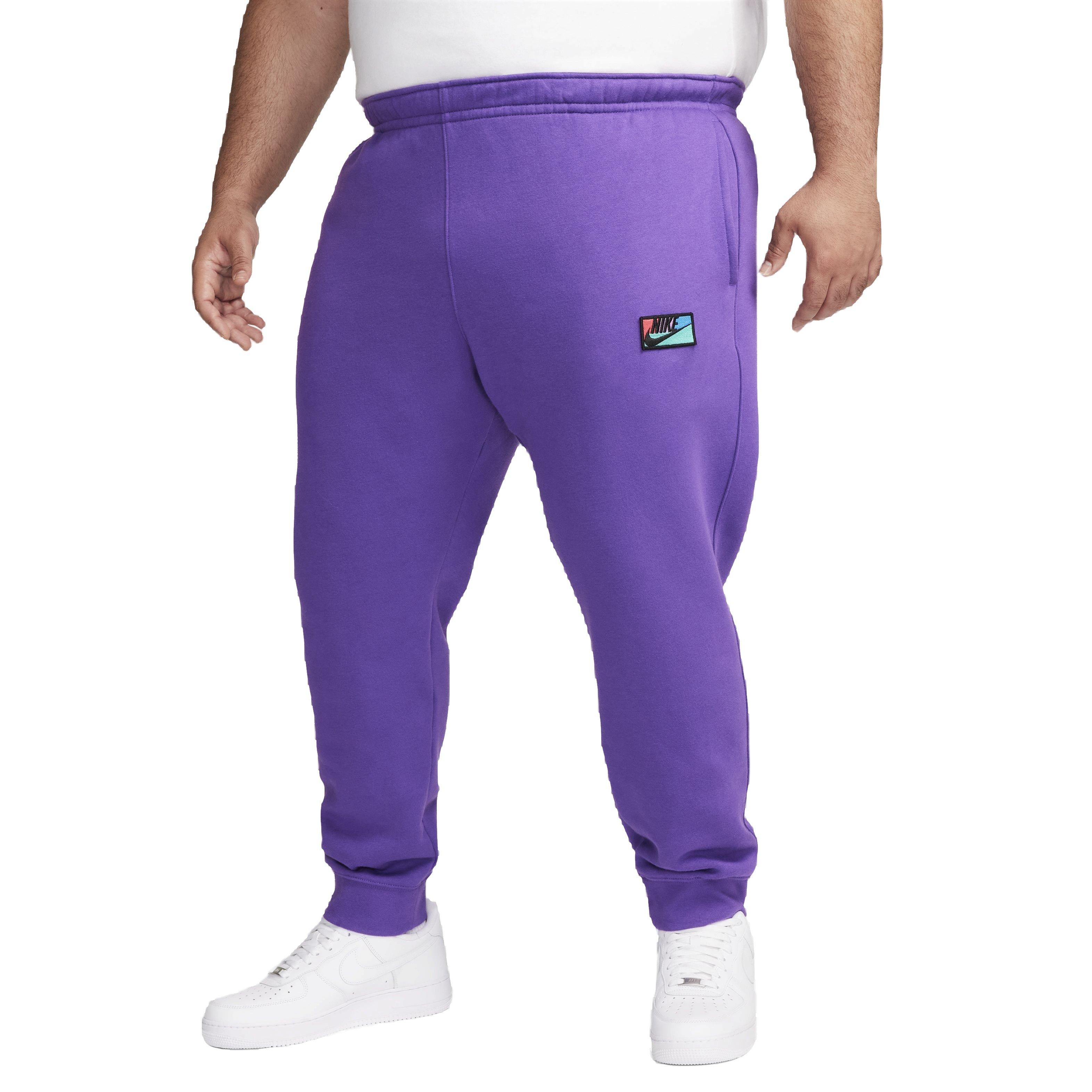 Nike Men's Club Brushed Patch Graphic Pants - PURPLE Thumbnail View 1