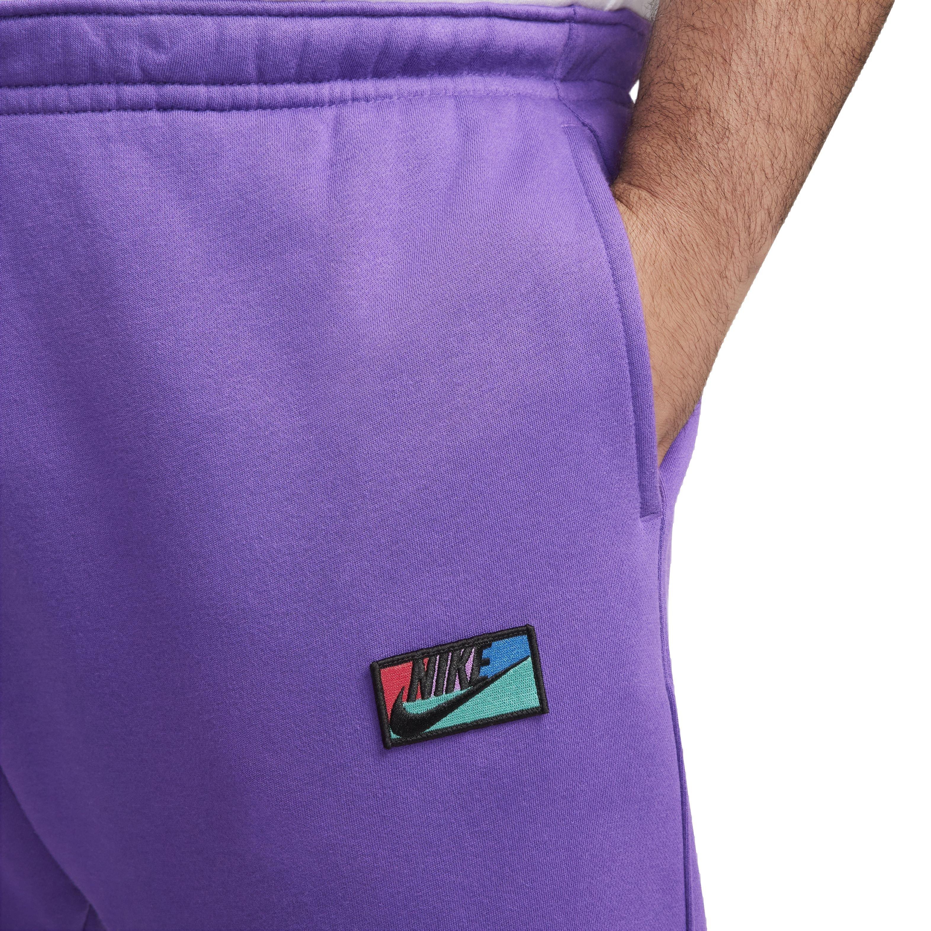 Nike Men's Club Brushed Patch Graphic Pants - PURPLE Thumbnail View 4