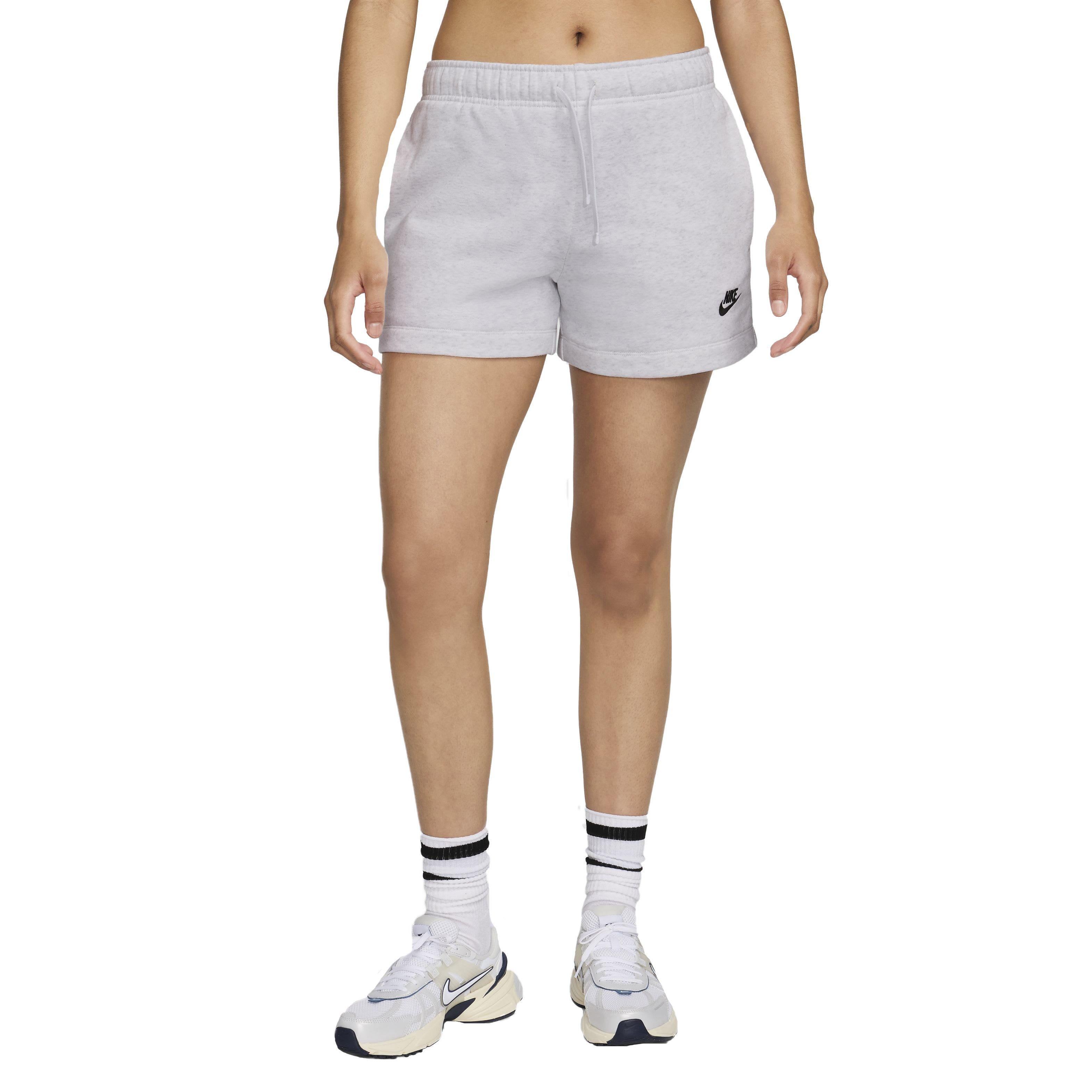 Nike Women's Sportswear Club Fleece Mid-Rise Relaxed Shorts - GREY Thumbnail View 3