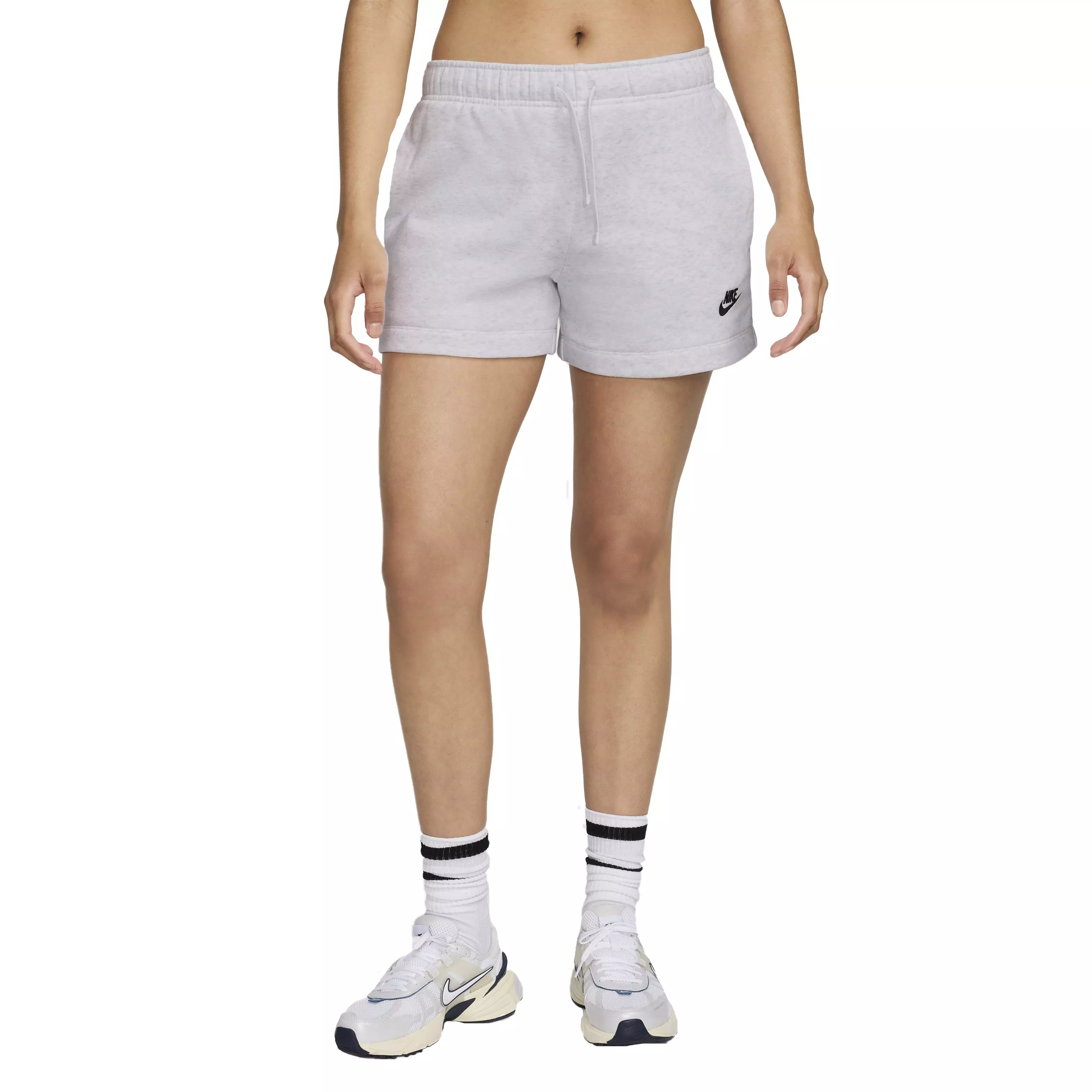 Nike Women's Sportswear Club Fleece Mid-Rise Relaxed Shorts - GREY