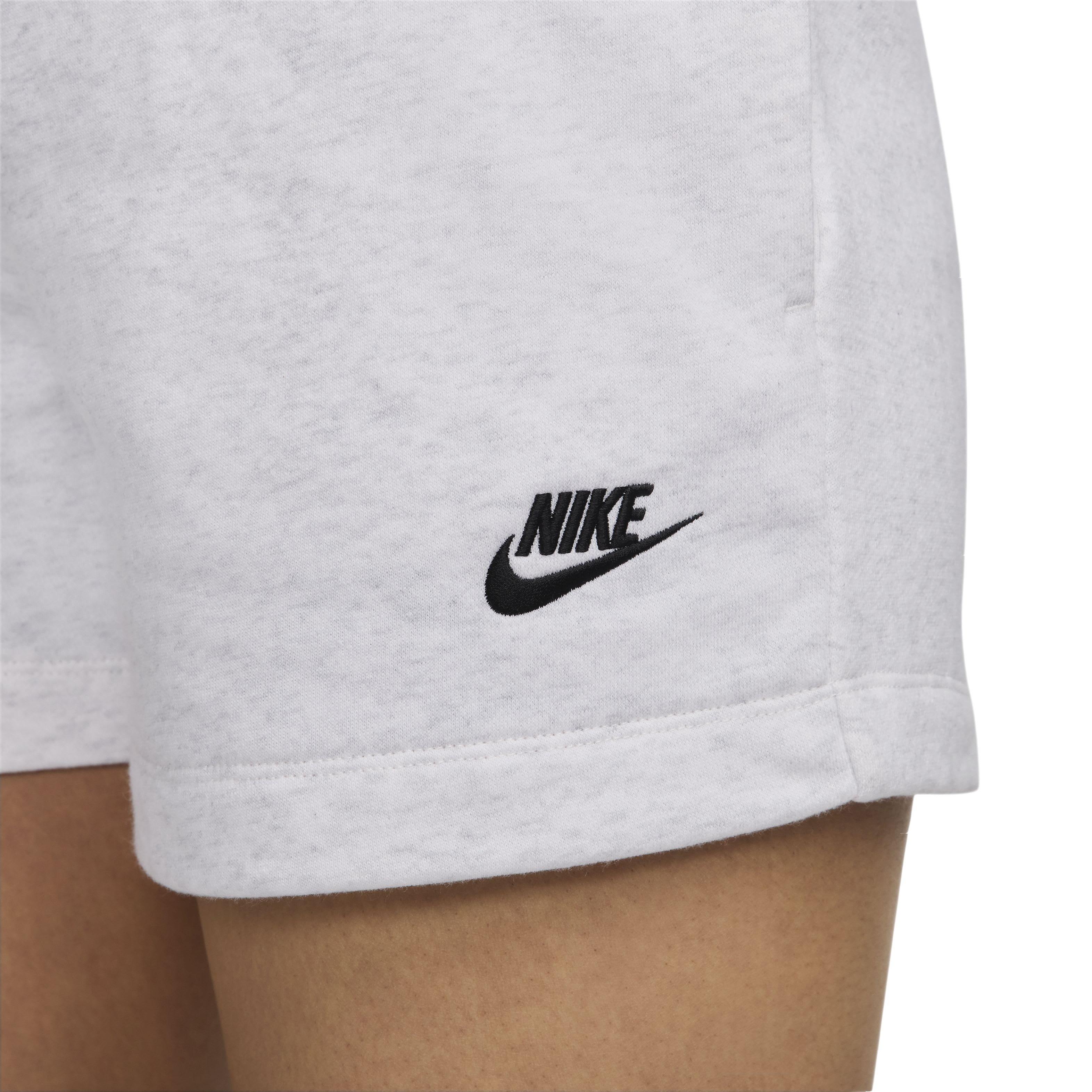 Nike Women's Sportswear Club Fleece Mid-Rise Shorts - GREY Thumbnail View 5