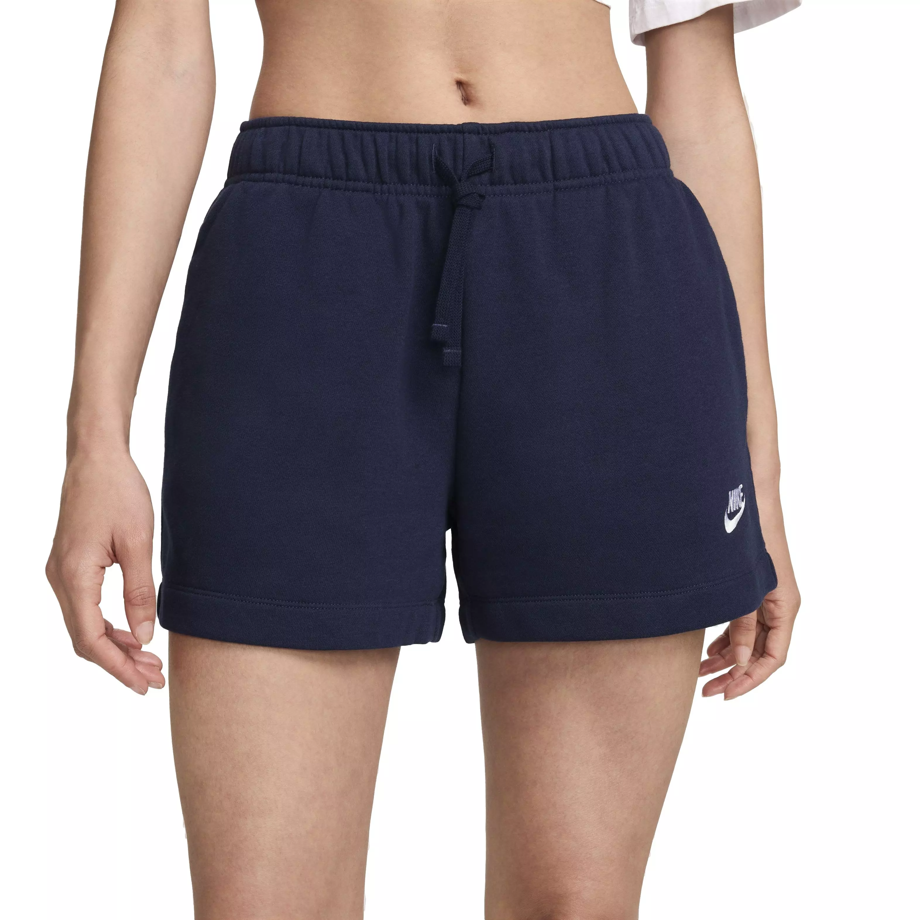Nike Women's Sportswear Club Fleece Mid-Rise Relaxed Shorts - BLUE