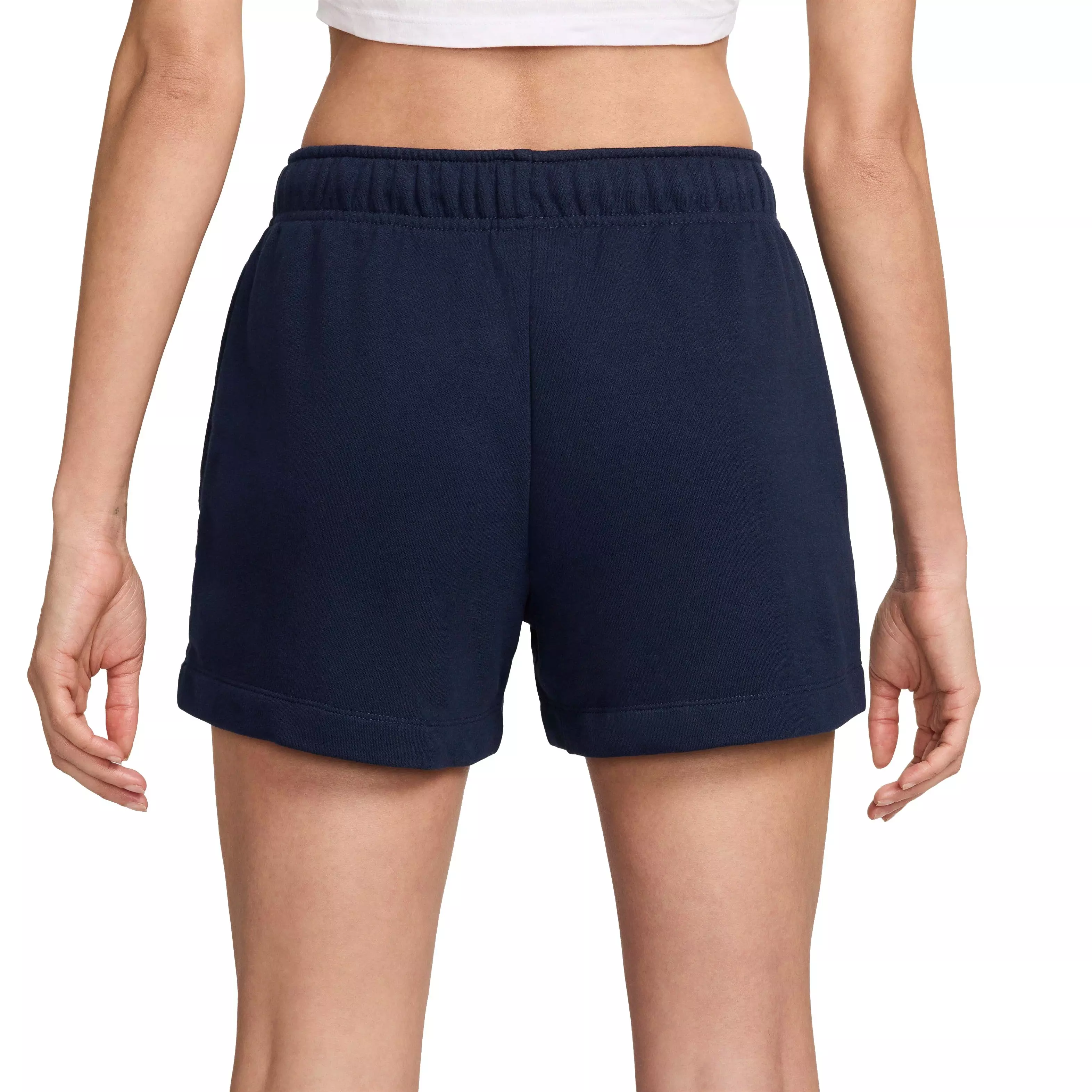Nike Women's Sportswear Club Fleece Mid-Rise Relaxed Shorts - BLUE