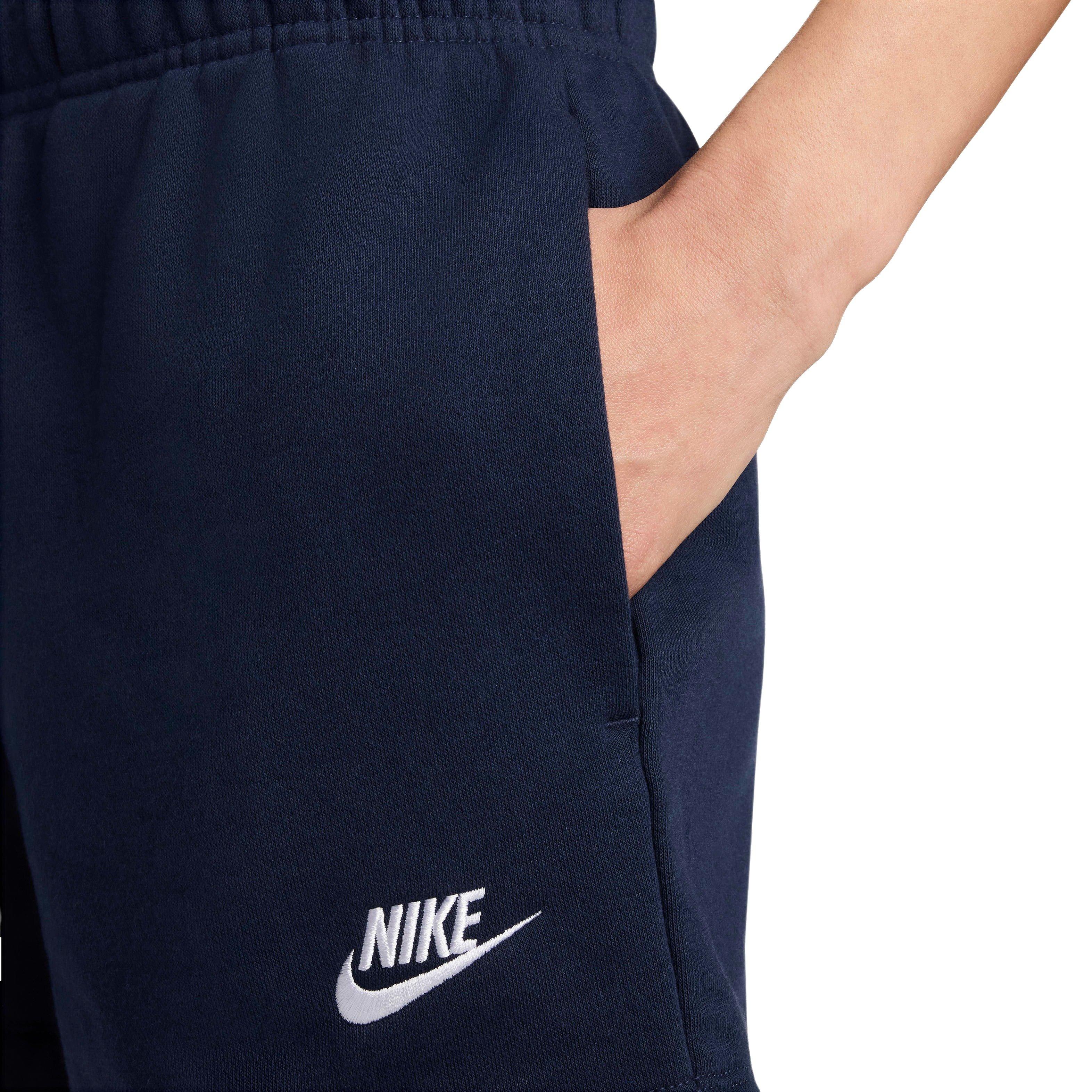 Nike Women's Sportswear Club Fleece Mid-Rise Relaxed Shorts - BLUE Thumbnail View 4