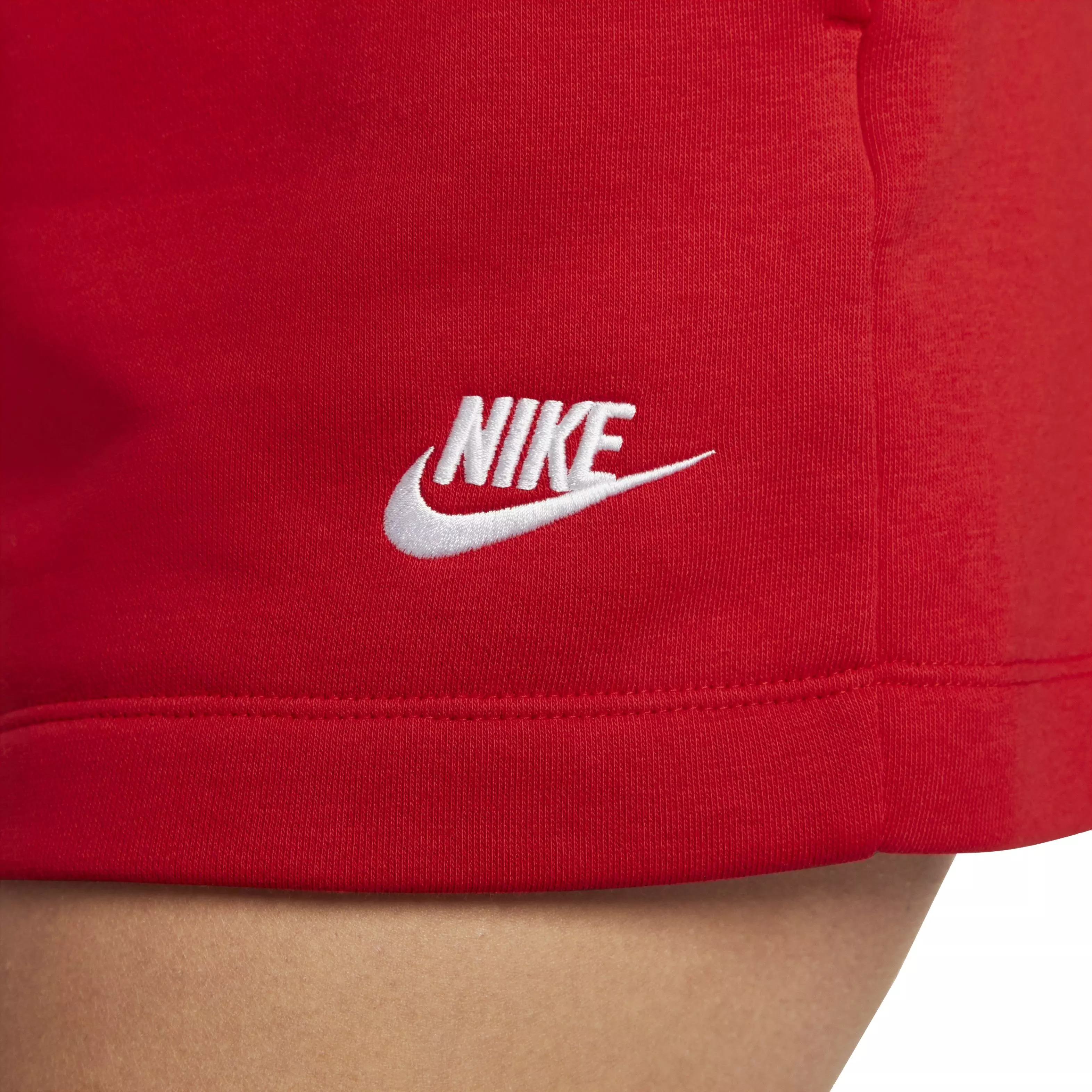 Nike Women's Sportswear Club Fleece Mid-Rise Shorts - RED