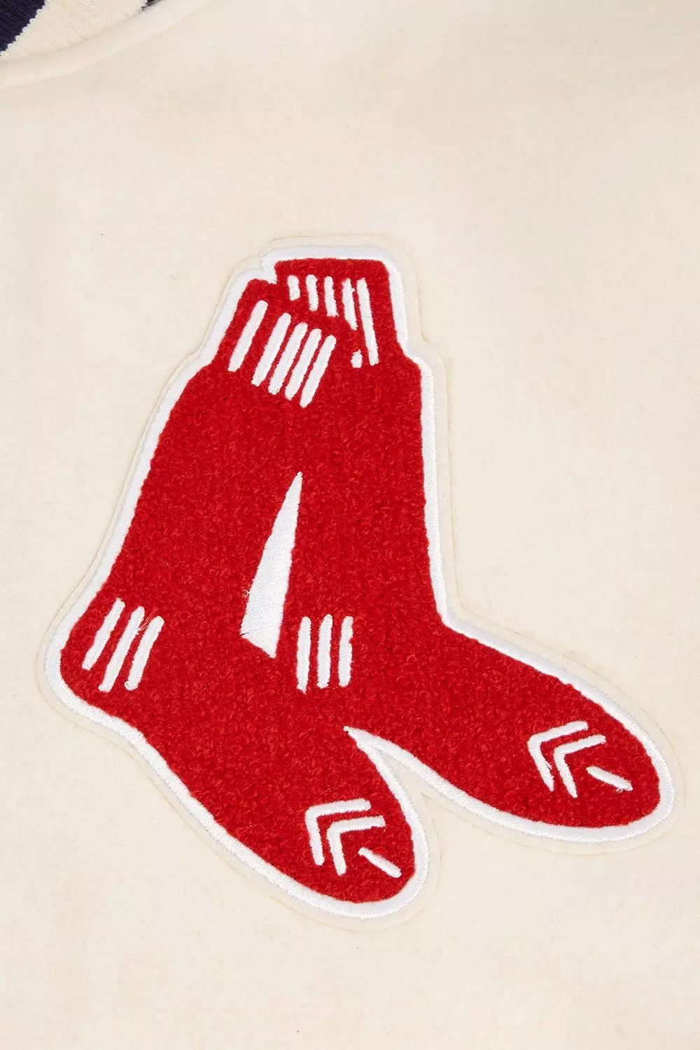 Pro Standard Men's MLB Boston Red Sox Retro Classic Rip Wool Varsity Jacket - EGGSHELL/NAVY