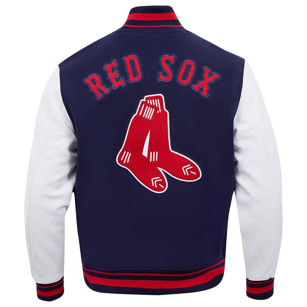 Pro Standard Men's MLB Boston Red Sox Retro Classic Rip Wool Varsity Jacket - NAVY/RED Thumbnail View 2