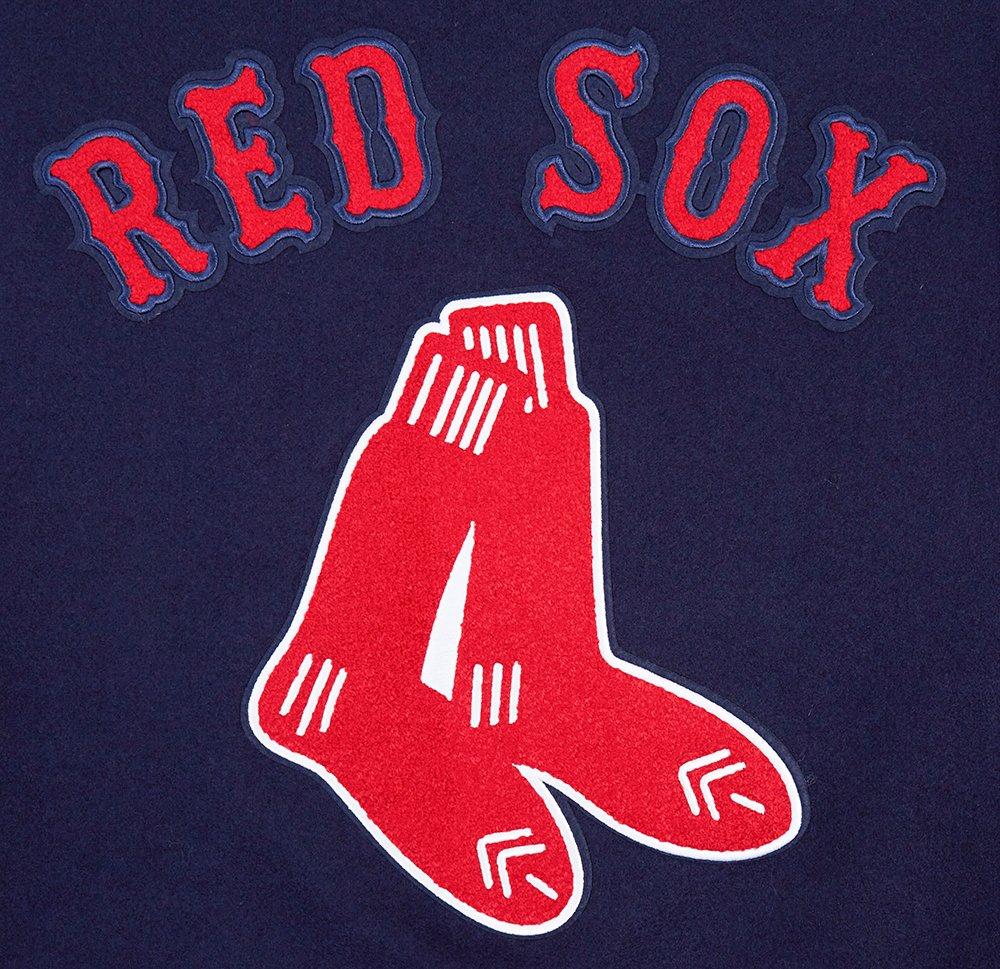 Pro Standard Men's MLB Boston Red Sox Retro Classic Rip Wool Varsity Jacket - NAVY/RED Thumbnail View 5