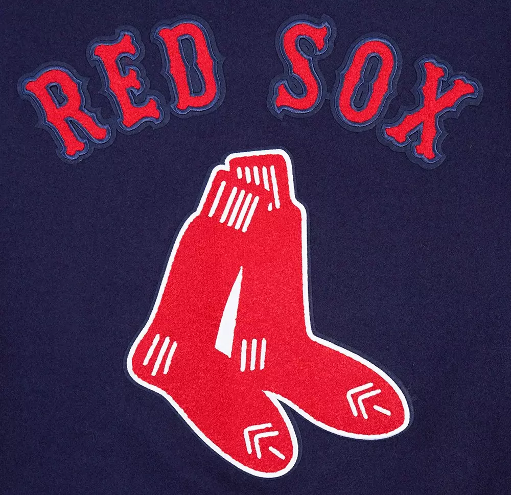 Pro Standard Men's MLB Boston Red Sox Retro Classic Rip Wool Varsity Jacket - NAVY/RED