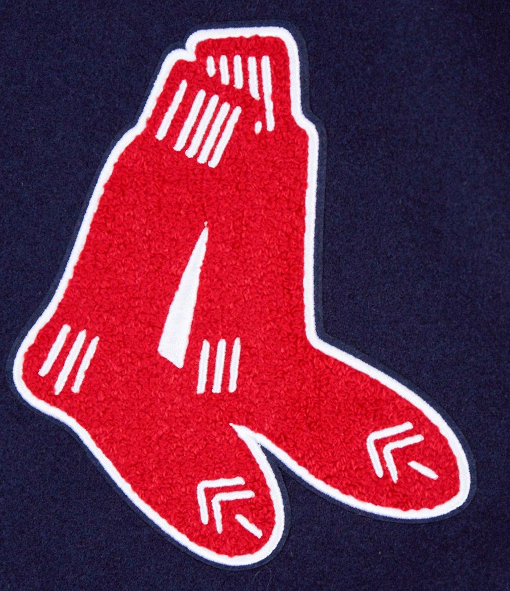 Pro Standard Men's MLB Boston Red Sox Retro Classic Rip Wool Varsity Jacket - NAVY/RED Thumbnail View 6