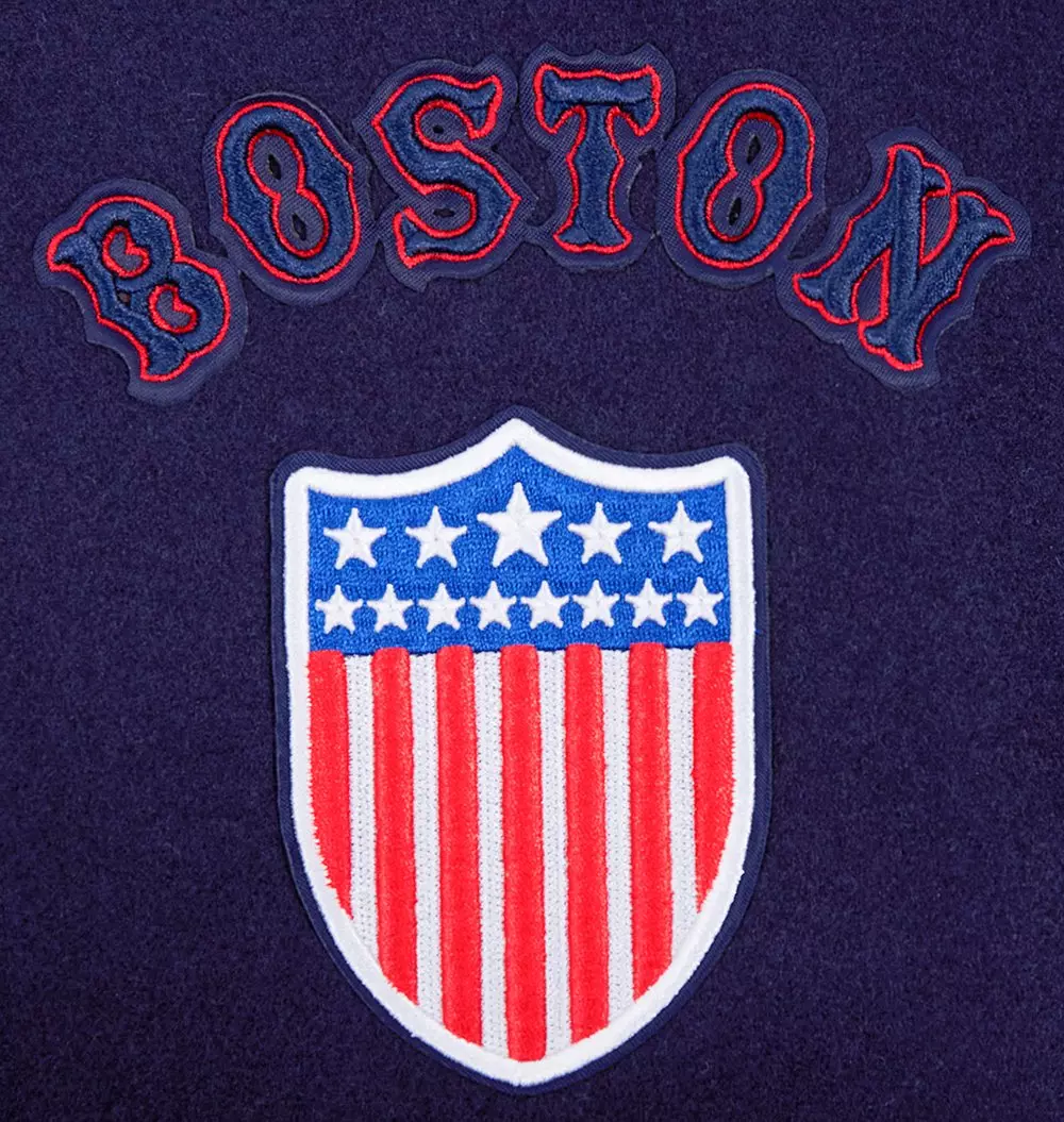 Pro Standard Men's MLB Boston Red Sox Retro Classic Rip Wool Varsity Jacket - NAVY/RED