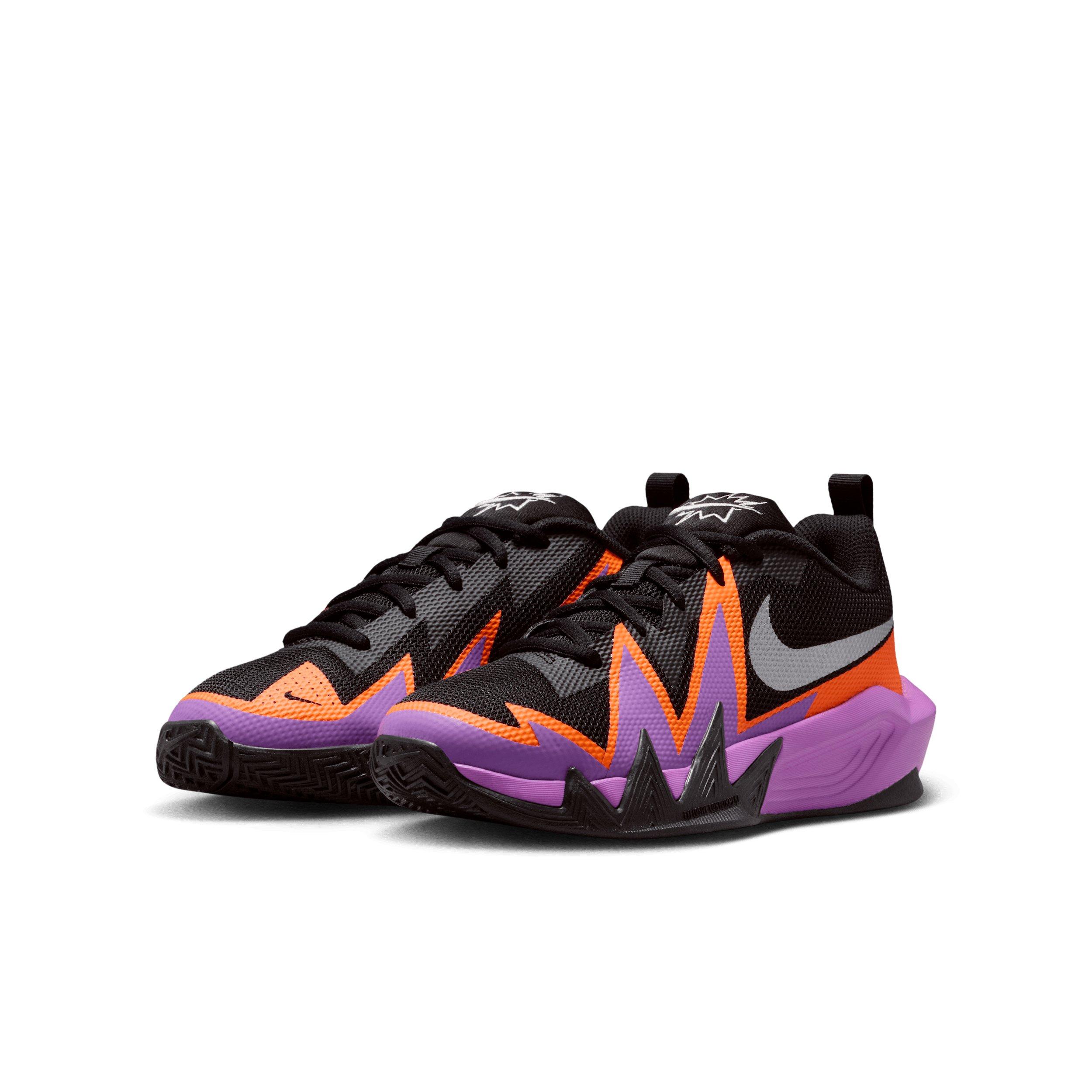 Nike S.T. Dynamite "Black/Bright Violet/Total Orange/Silver" Grade School Boys' Basketball Shoe - BLACK/VIOLET/ORANGE/SILVER