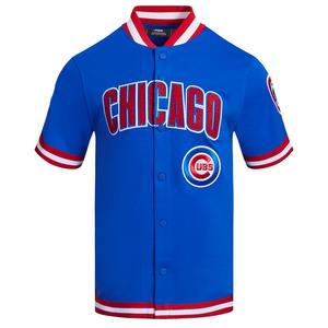 Pro Standard Men's MLB Chicago Cubs Classic Warm Up Jacket - Royal/Red
