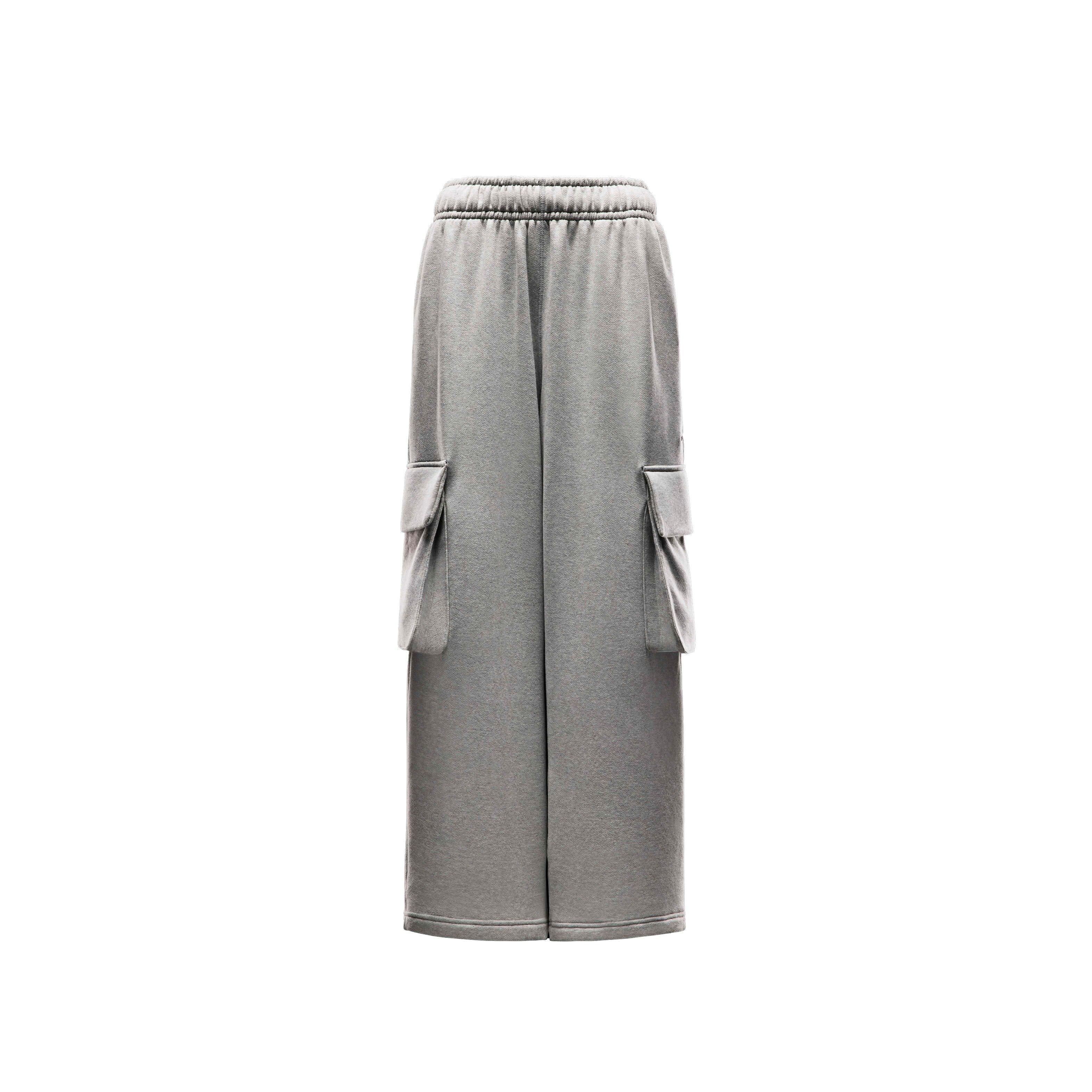 Nike Women's Sportswear Low-Rise Oversized French Terry Open-Hem Pants - GREY Thumbnail View 6