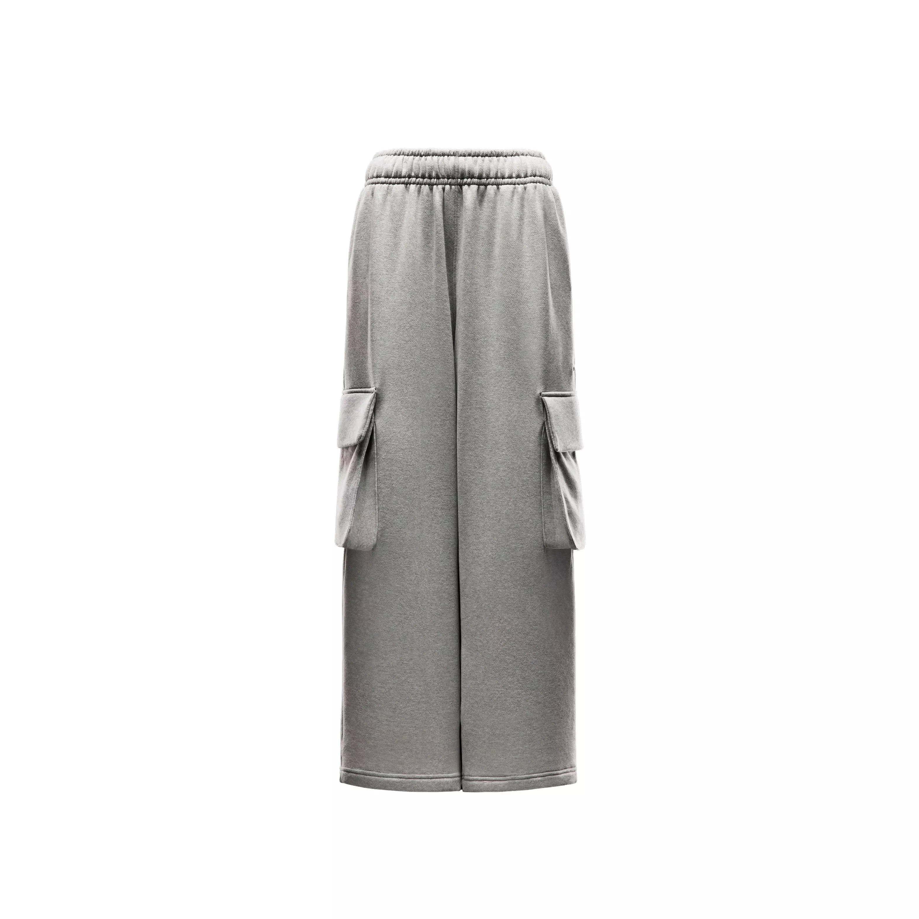 Nike Women's Sportswear Low-Rise Oversized French Terry Open-Hem Pants - GREY