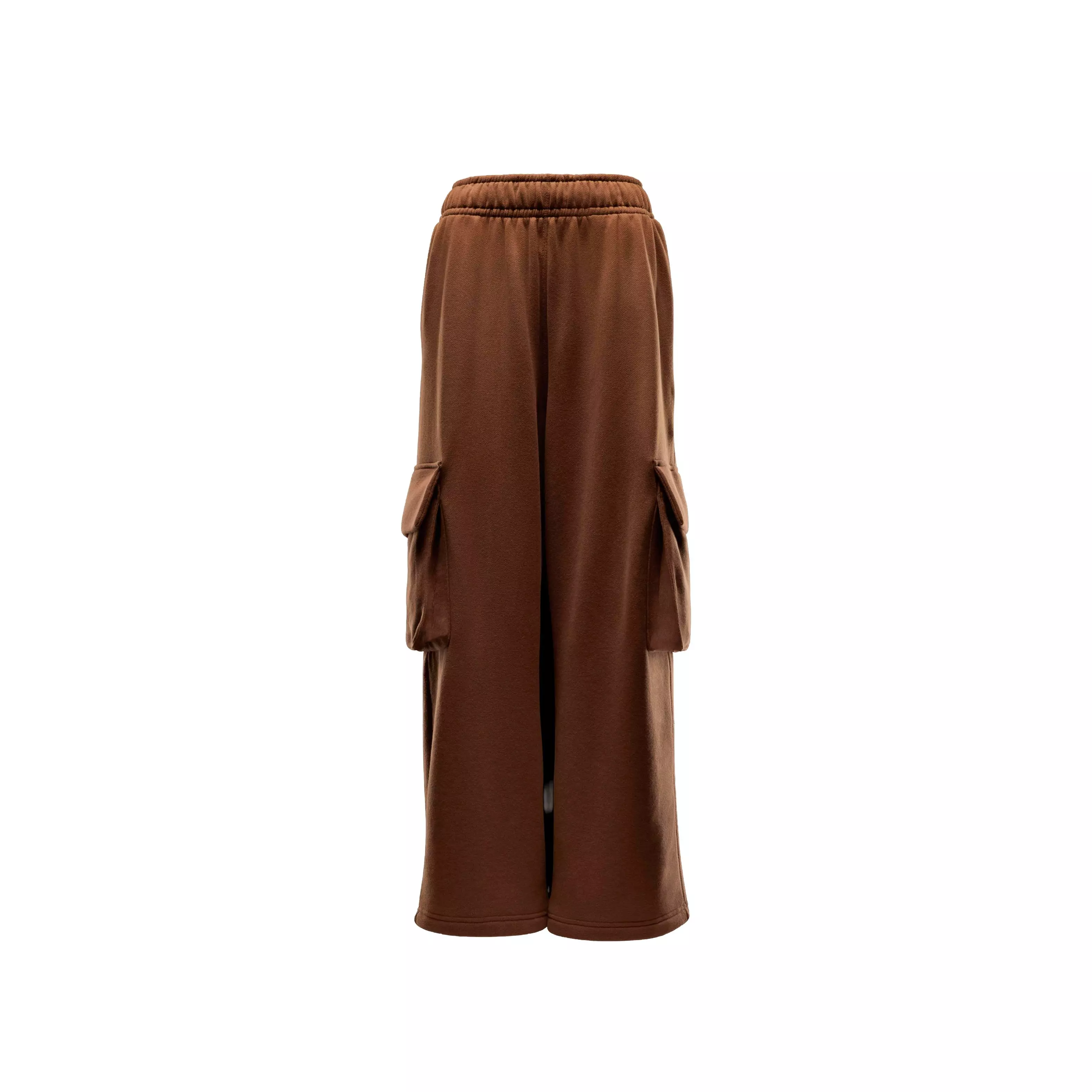 Nike Women's Sportswear Low-Rise Oversized French Terry Open-Hem Pants - BROWN
