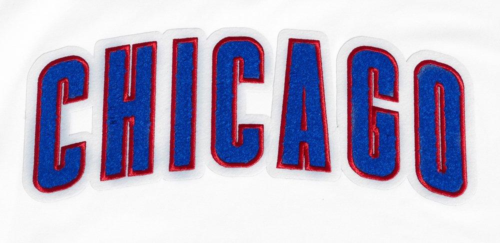 Pro Standard Men's MLB Chicago Cubs Classic Chenille Striped Sleeve Top - WHITE/RED Thumbnail View 5