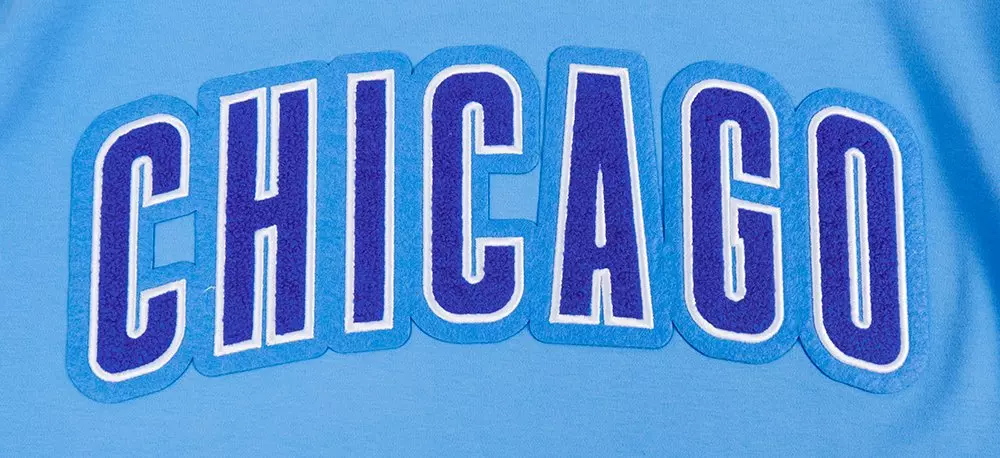 Pro Standard Men's MLB Chicago Cubs Classic Chenille Striped Sleeve Top - BLUE