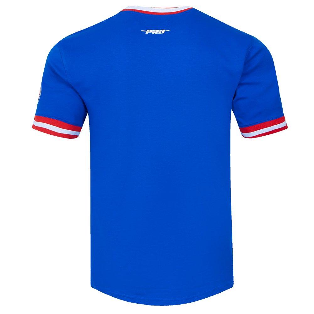 Pro Standard Men's MLB Chicago Cubs Classic Chenille Striped Sleeve Top - ROYAL/RED Thumbnail View 2