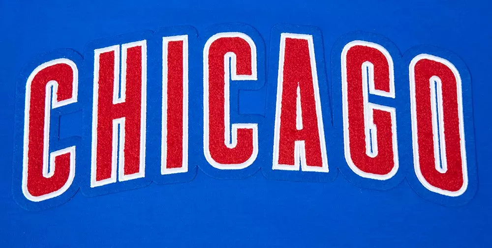 Pro Standard Men's MLB Chicago Cubs Classic Chenille Striped Sleeve Top - ROYAL/RED