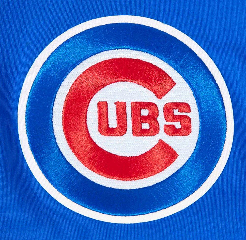 Pro Standard Men's MLB Chicago Cubs Classic Chenille Striped Sleeve Top - ROYAL/RED Thumbnail View 7