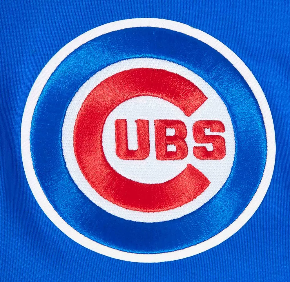 Pro Standard Men's MLB Chicago Cubs Classic Chenille Striped Sleeve Top - ROYAL/RED