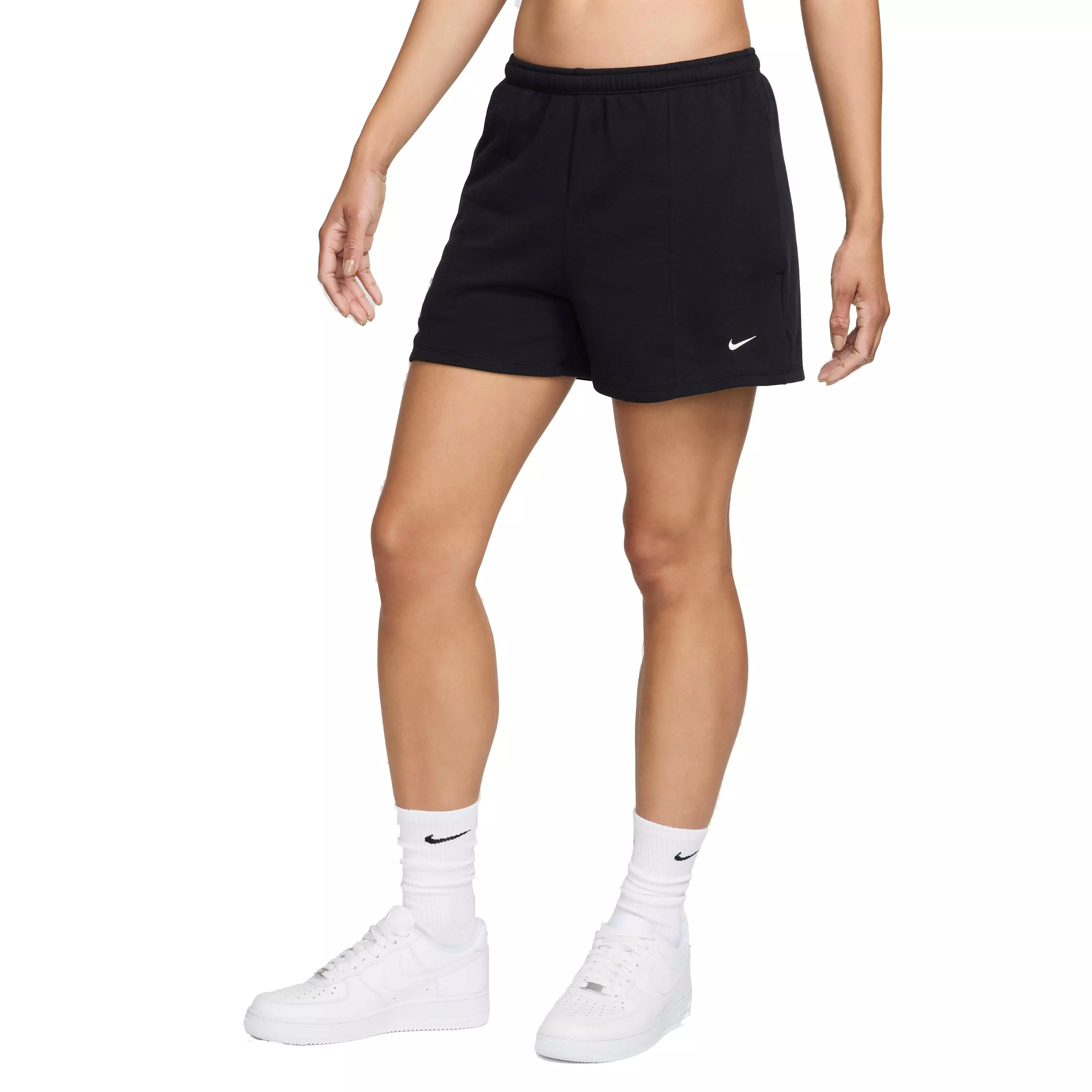 Nike Women's Sportswear Chill Terry Mid-Rise 4" French Terry Shorts - BLACK