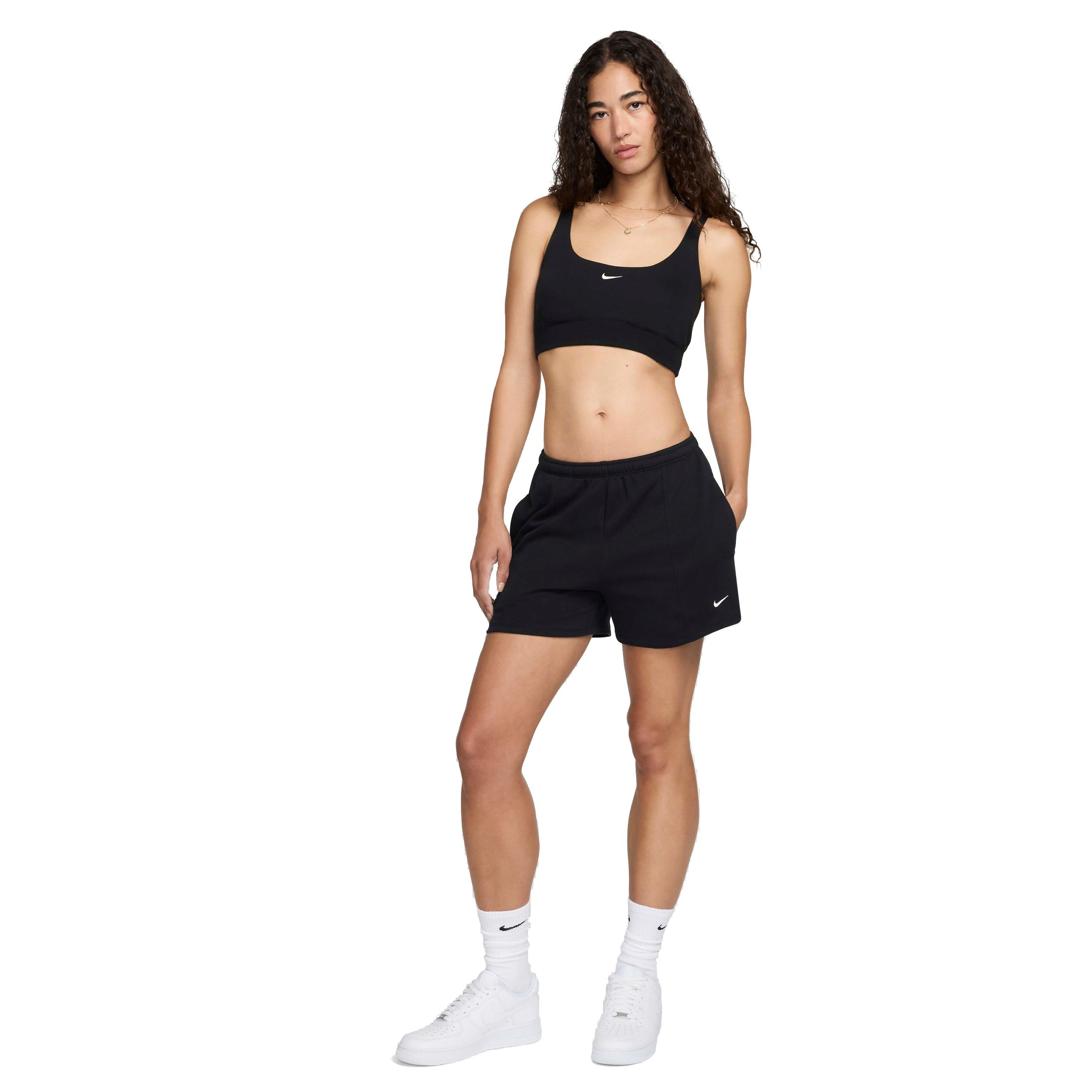 Nike Women's Sportswear Chill Terry Mid-Rise 4" French Terry Shorts - BLACK Thumbnail View 7