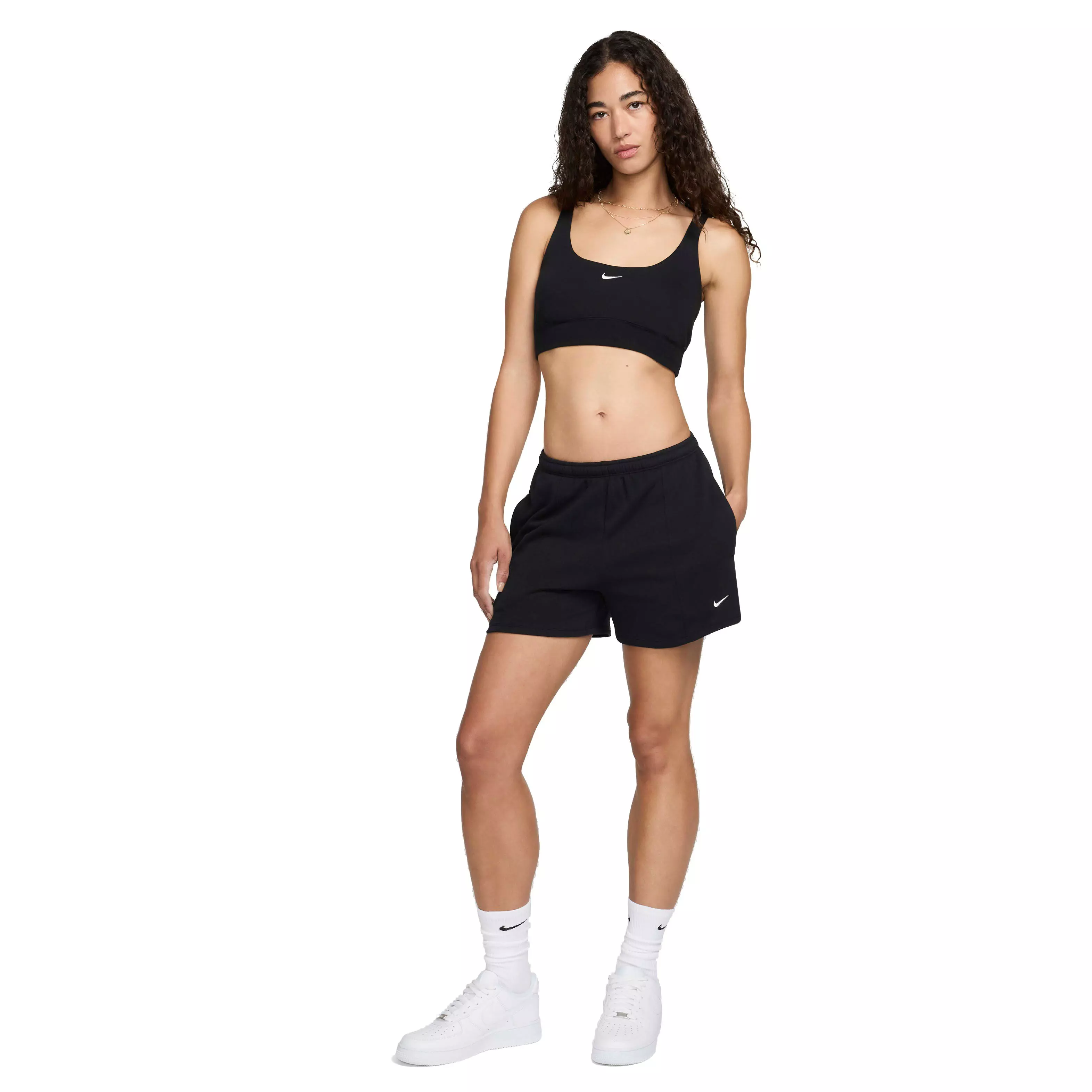 Nike Women's Sportswear Chill Terry Mid-Rise 4" French Terry Shorts - BLACK