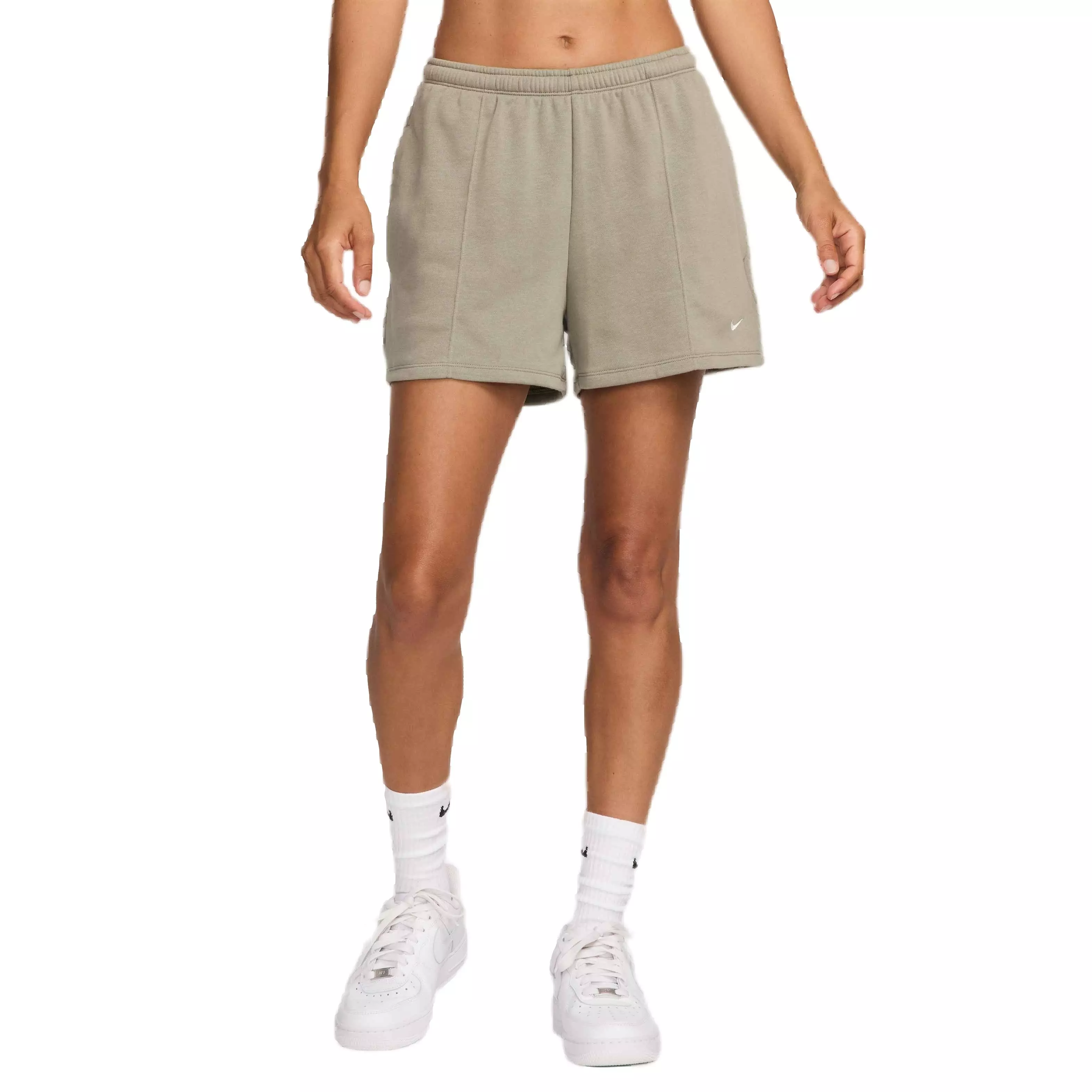 Nike Women's Sportswear Chill Terry Mid-Rise 4" French Terry Shorts - LT ARMY GREEN