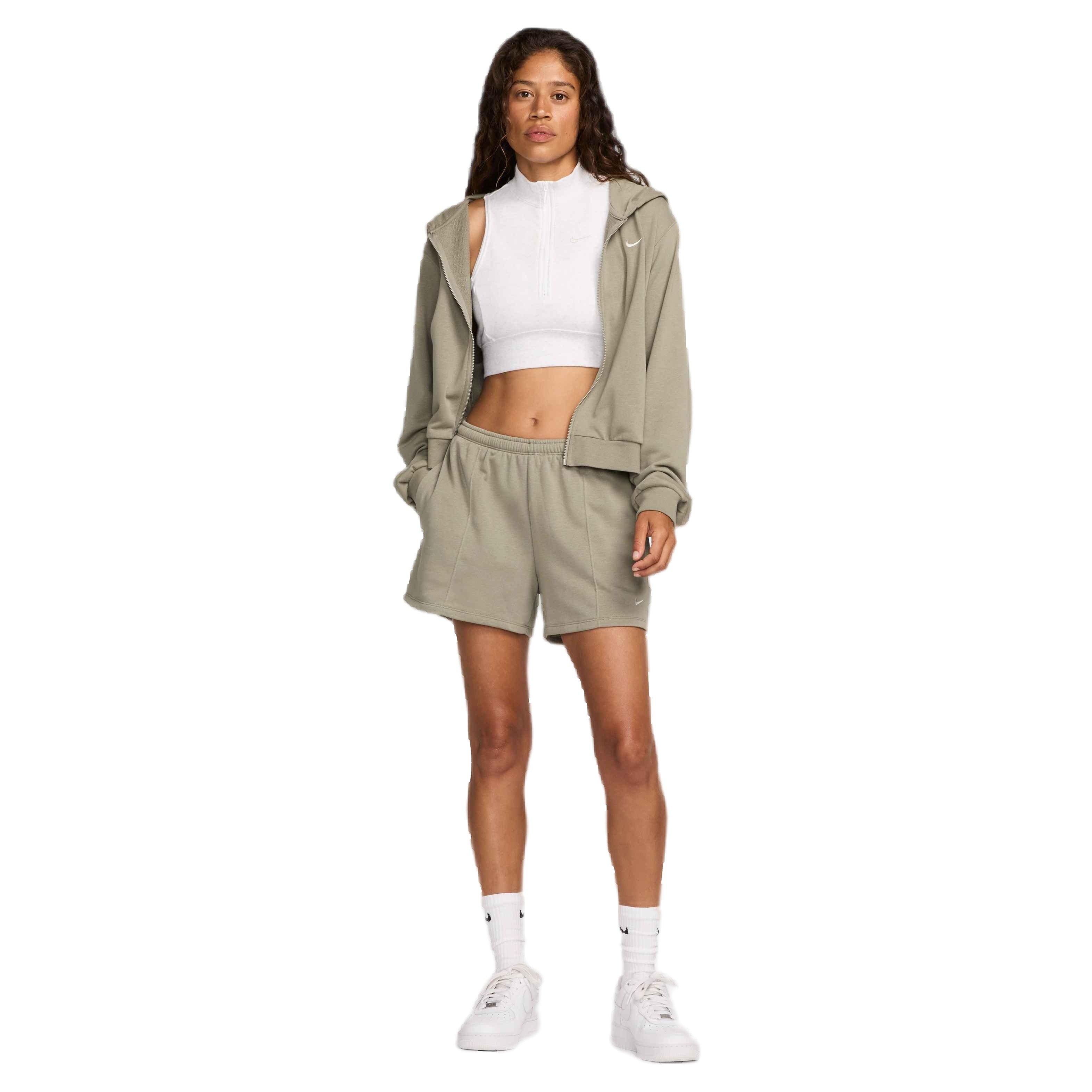 Nike Women's Sportswear Chill Terry Mid-Rise 4" French Terry Shorts - LT ARMY GREEN Thumbnail View 8