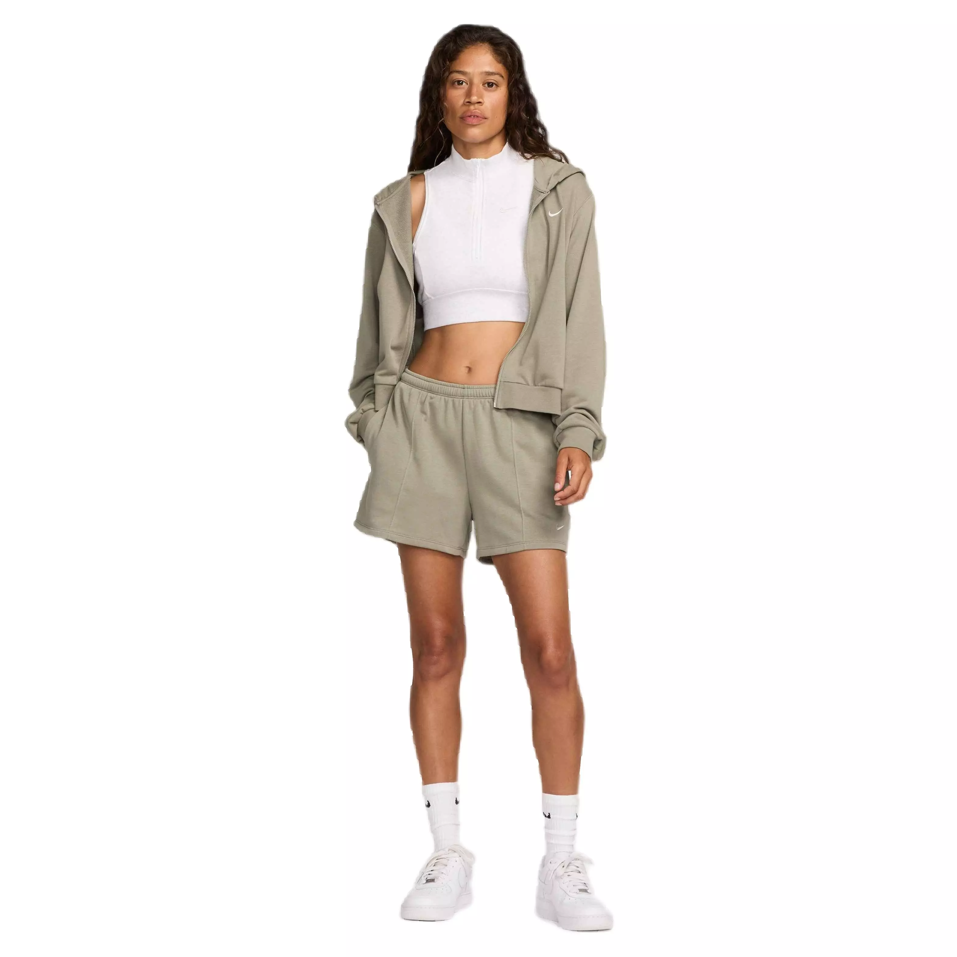 Nike Women's Sportswear Chill Terry Mid-Rise 4" French Terry Shorts - LT ARMY GREEN