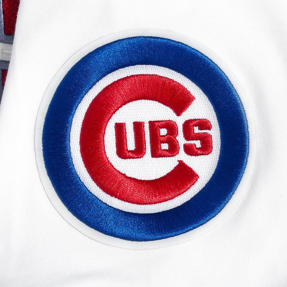 Pro Standard Men's MLB Chicago Cubs Classic Chenille Short Sleeve Pullover Hoodie - WHITE/RED Thumbnail View 5