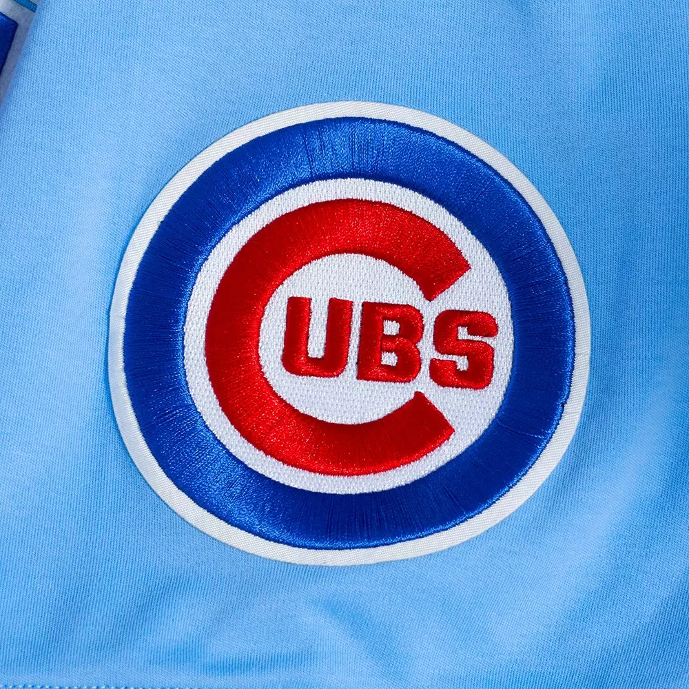 Pro Standard Men's MLB Chicago Cubs Classic Chenille Short Sleeve Pullover Hoodie - BLUE