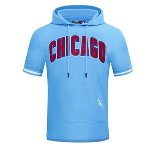 Pro Standard Men's MLB Chicago Cubs Classic Chenille Short Sleeve Pullover Hoodie