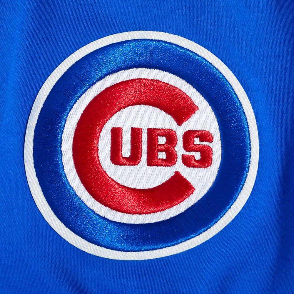 Pro Standard Men's MLB Chicago Cubs Classic Chenille Short Sleeve Pullover Hoodie - ROYAL/RED Thumbnail View 5