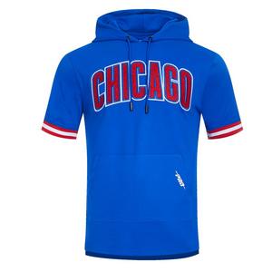 Pro Standard Men's MLB Chicago Cubs Classic Chenille Short Sleeve Pullover Hoodie