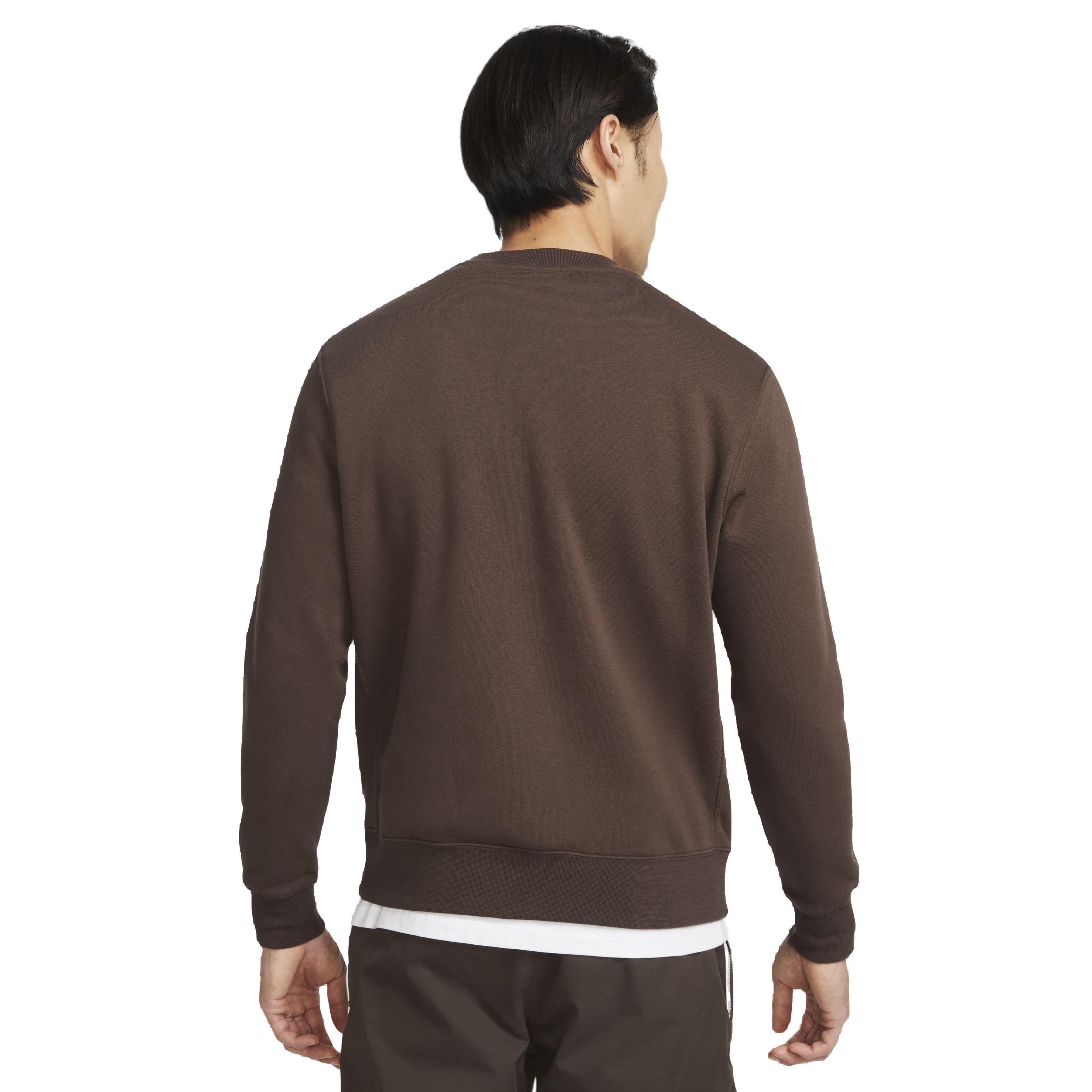 Nike Men's Sportswear Club Fleece BB Crew Sweatshirt - BROWN Thumbnail View 2