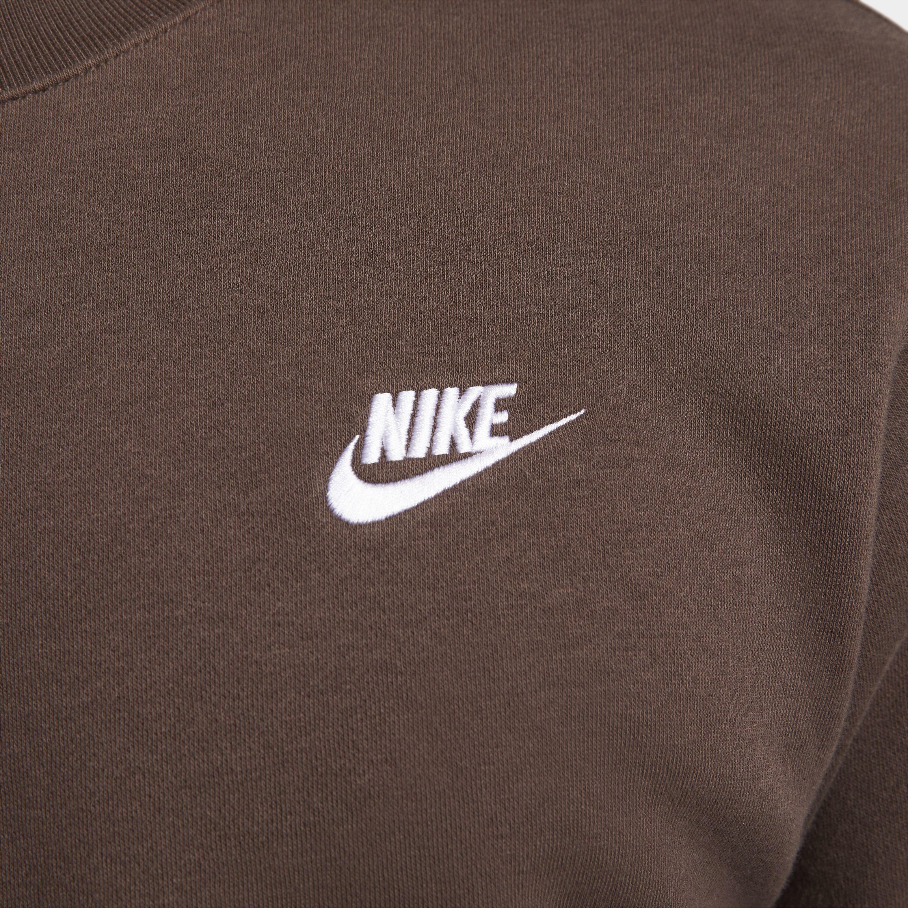 Nike Men's Sportswear Club Fleece BB Crew Sweatshirt - BROWN Thumbnail View 4
